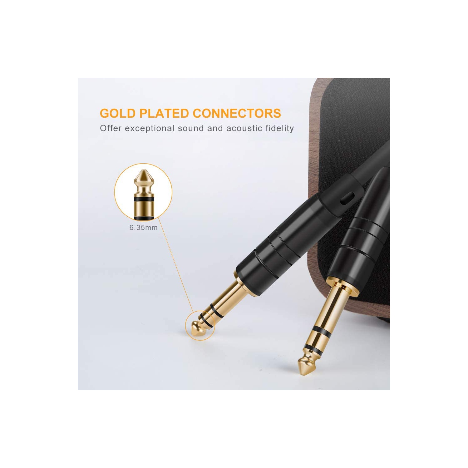 1/4 inch Audio Cable 15FT, 6.35mm to 6.35mm 1/4" to 1/4 TRS Balanced Stereo Audio Cable Guitar Patch