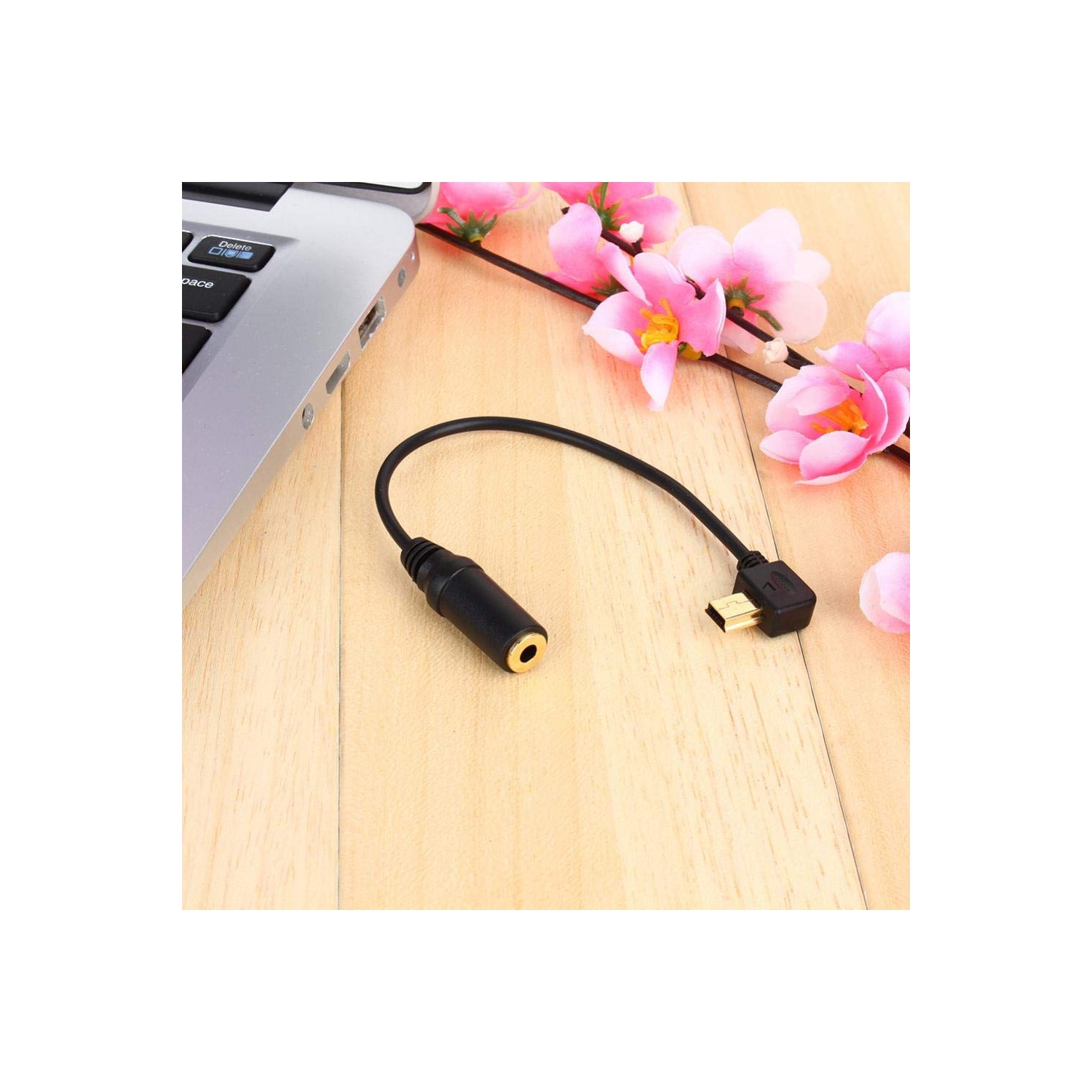 Microphone Audio Adapter, USB to 3.5mm Jack Audio Microphone MIC Link Adapter Connector Cable Wire for GoPro Hero 3 3+