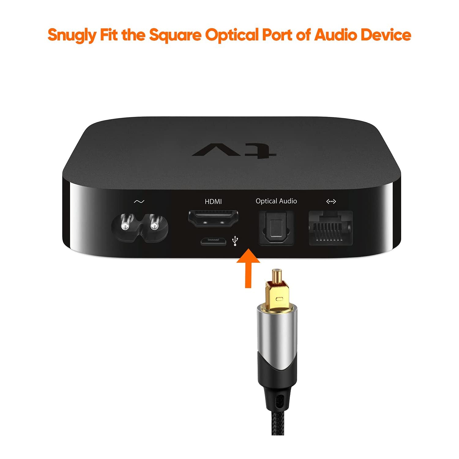 Digital Audio Cable, 3 FT Toslink Male SPDIF Cable with Nylon Braided Fiber Optic Cord for Home