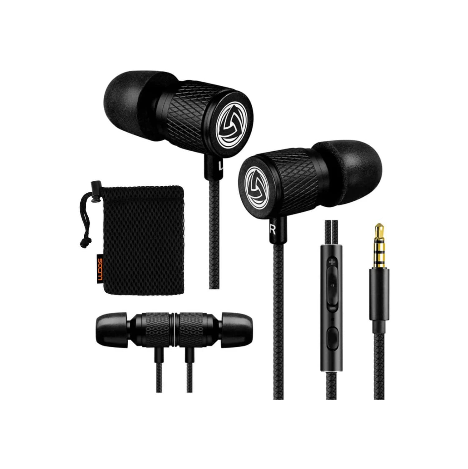 Earphones, Ultra Wired Earbuds in-Ear Headphones with Microphone, Earphones with Mic and Volume Control, Memory