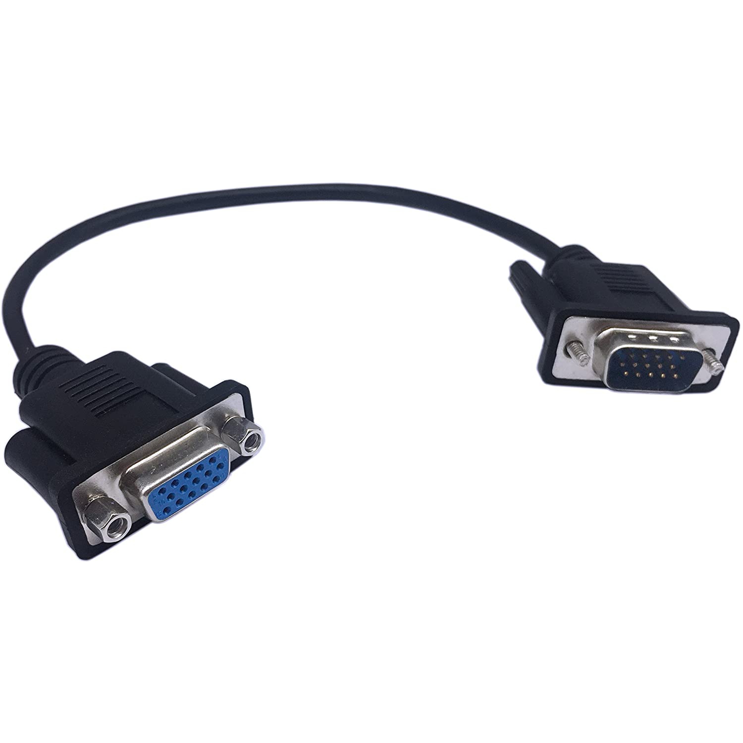 1ft VGA SVGA 15 Pin HD15 Male to Female Adapter Video Monitor Extension Cable for PC Laptop TV Porjector(mf)
