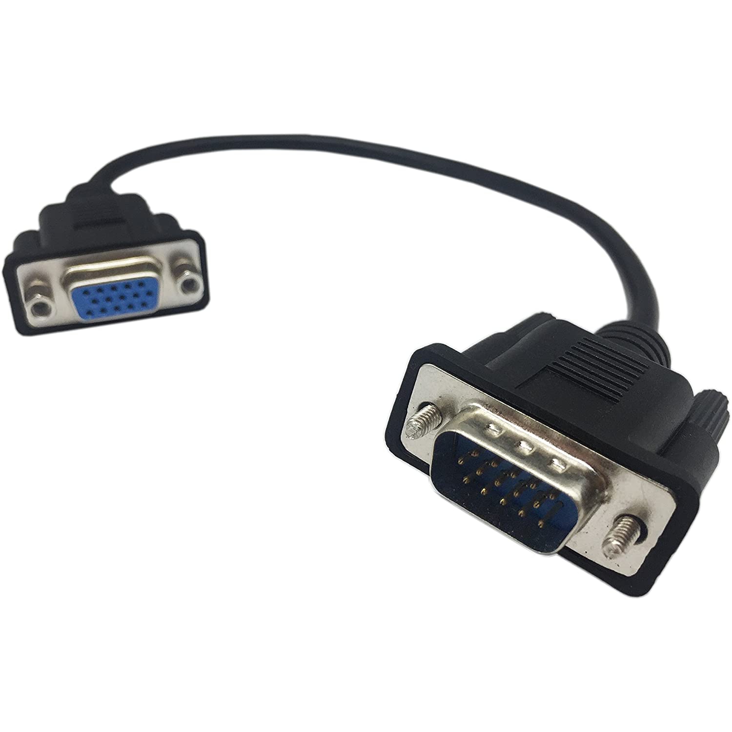 1ft VGA SVGA 15 Pin HD15 Male to Female Adapter Video Monitor Extension Cable for PC Laptop TV Porjector(mf)