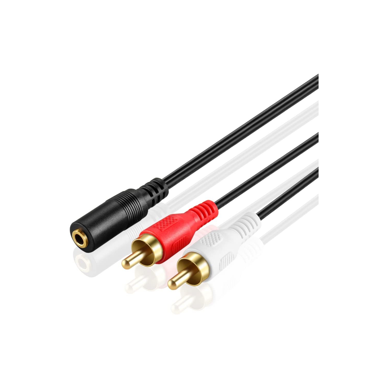 3.5mm to RCA Stereo Audio Cable Adapter - 3.5mm Female to Stereo RCA Male Bi-Directional AUX Auxiliary Male Headphone