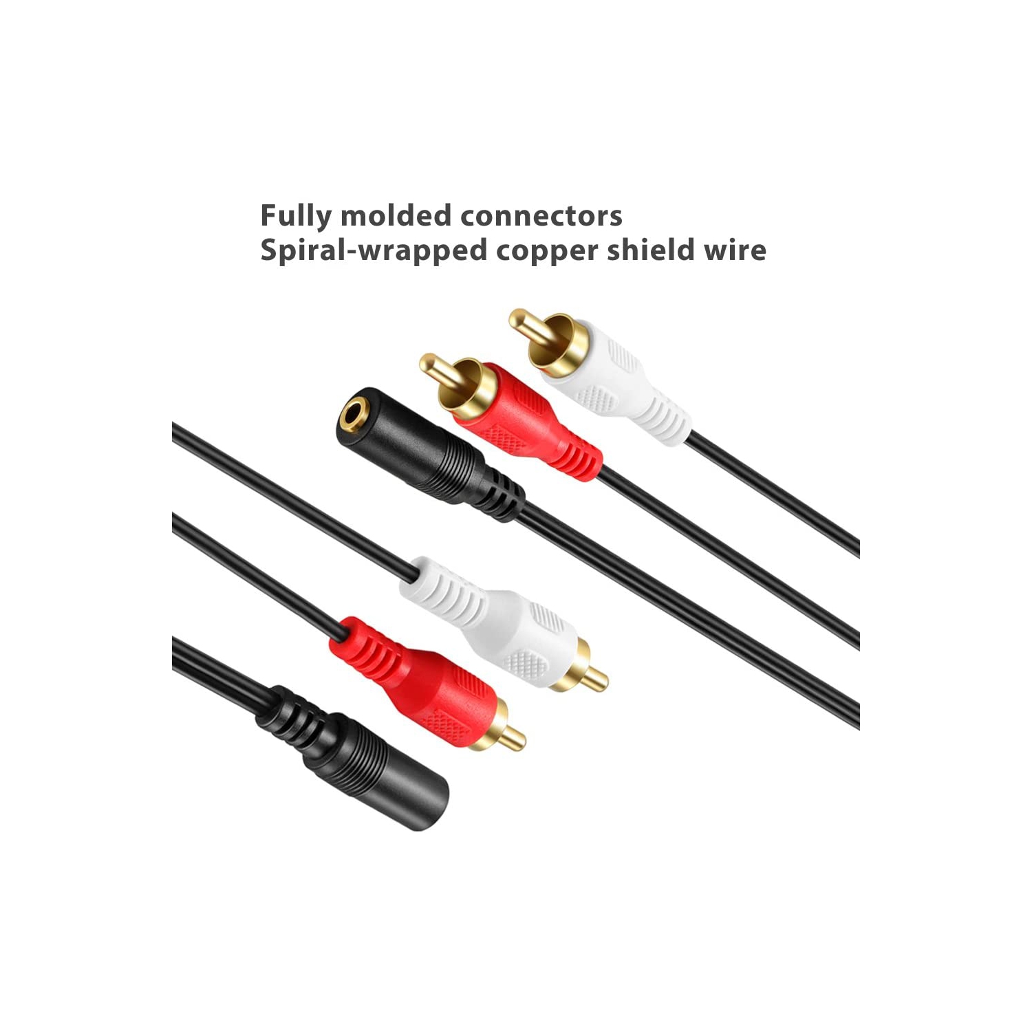 Câble adaptateur audio stéréo 3,5 mm vers RCA; prise femelle 3,5 mm vers stéréo mâle auxiliaire bidirectionnel auxiliaire mâle RCA