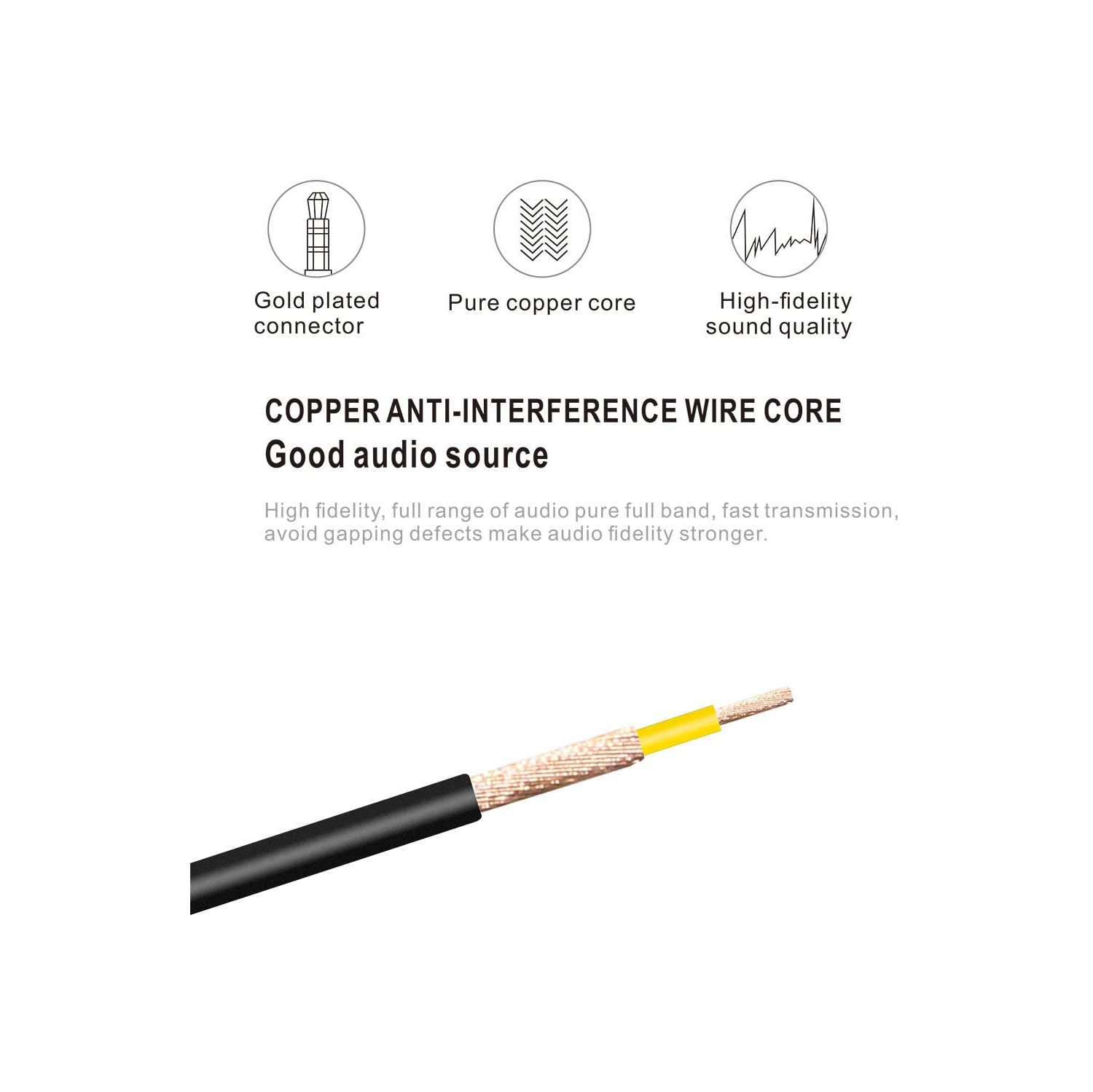 3.5 mm to RCA AV Camcorder Video Cable,3.5mm Male to 3RCA Male Plug Stereo Audio Video AUX Cable for Smartphones,MP3