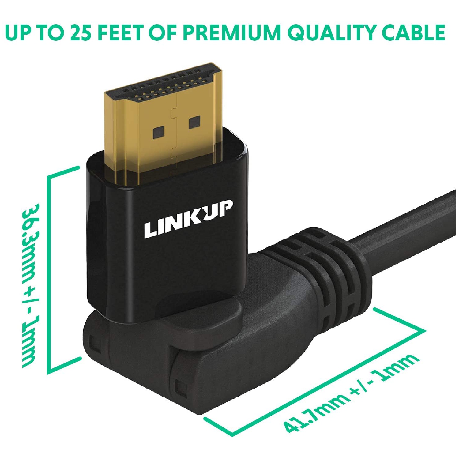 HDMI 4K Cable Ultra HD 360° Angle Swivel Digital Video Cord - Heavy Duty 28AWG - Extreme High Speed 18GB/s