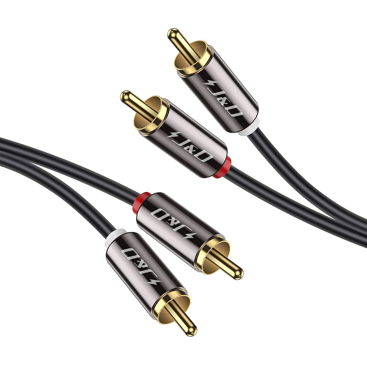 RCA Cable, Gold-Plated 2RCA Male to 2RCA Male CopCooper Shell Stereo Audio Cable, RCA Audio Cables (25 Feet / 7.6