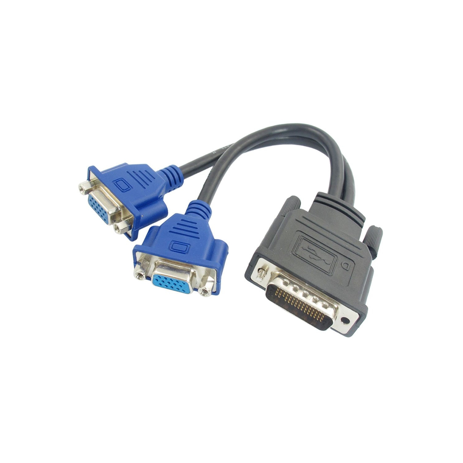 5.3" Long DMS-59 Pin to 2 Dual VGA 15Pin Female Splitter Adapter Cable