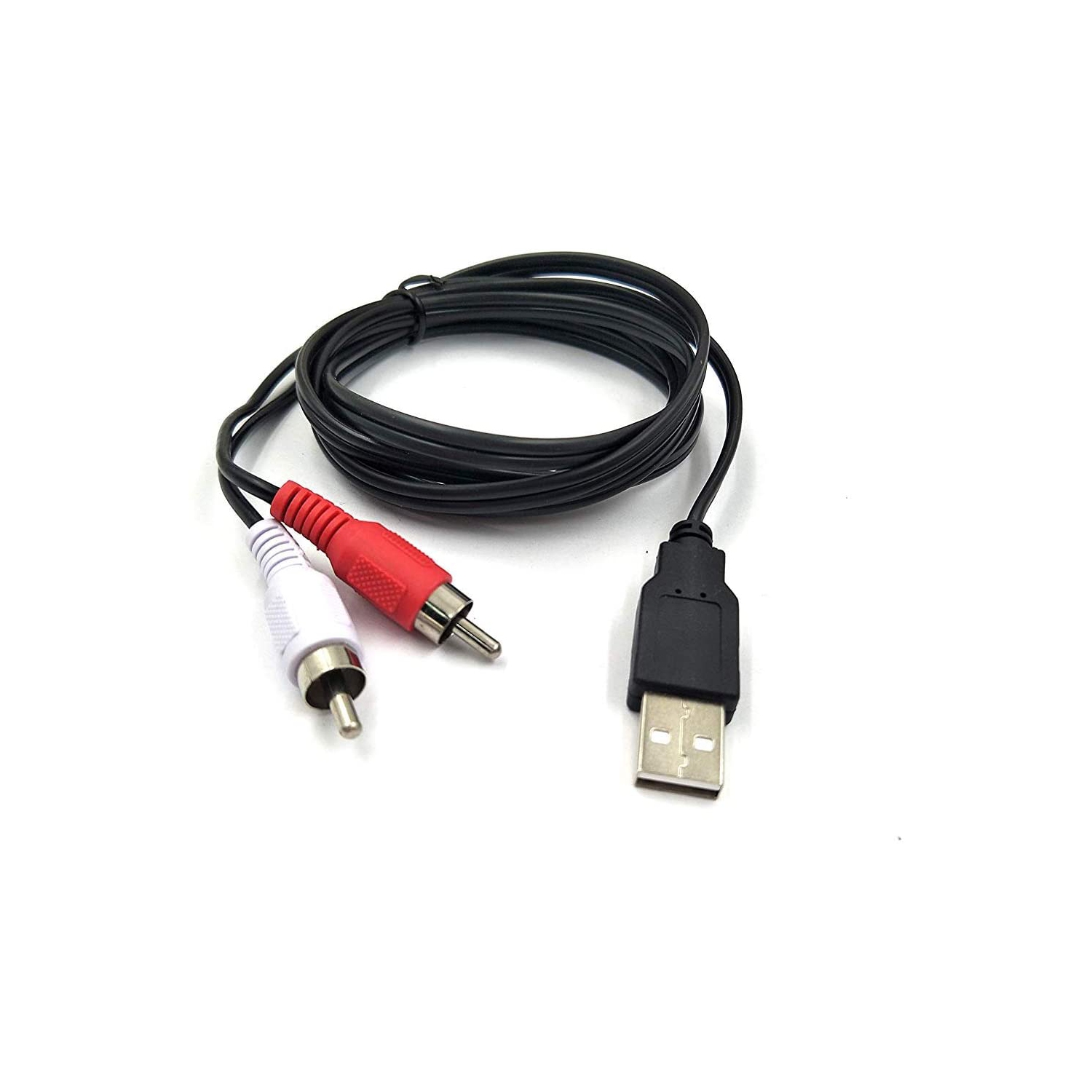 Câble USB vers 2 RCA, câble adaptateur audio-vidéo composite AV USB 2.0 mâle vers 2 connecteurs RCA mâles de 5 pi/1,5 m