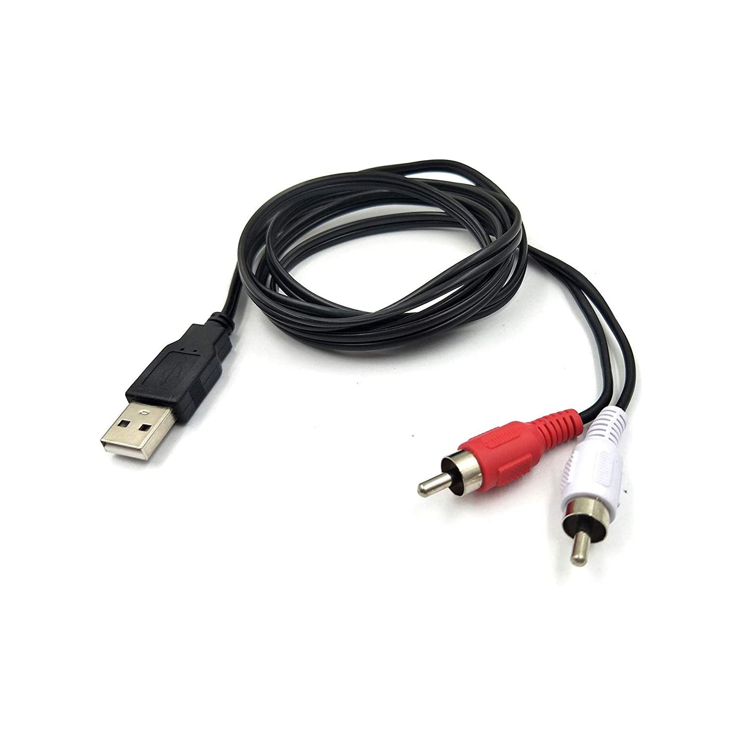 Câble USB vers 2 RCA, câble adaptateur audio-vidéo composite AV USB 2.0 mâle vers 2 connecteurs RCA mâles de 5 pi/1,5 m
