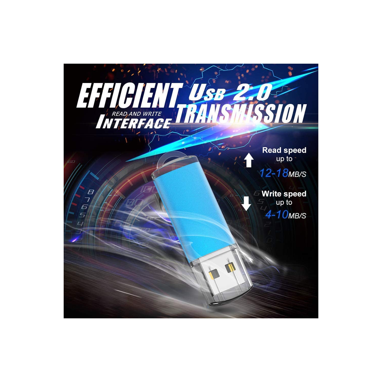 16GB USB Flash Drive 10 Pack USB 2.0 Thumb Drives Memory Stick Gig Stick U Disk with Led Light, Multicolored