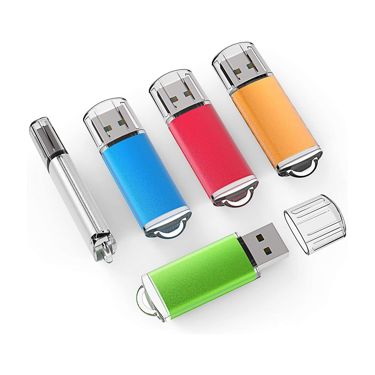32GB USB Flash Drive 5 Pack Memory Stick Thumb Drives Gig Stick USB 2.0 Pen Drive for Fold Digital Data Storage