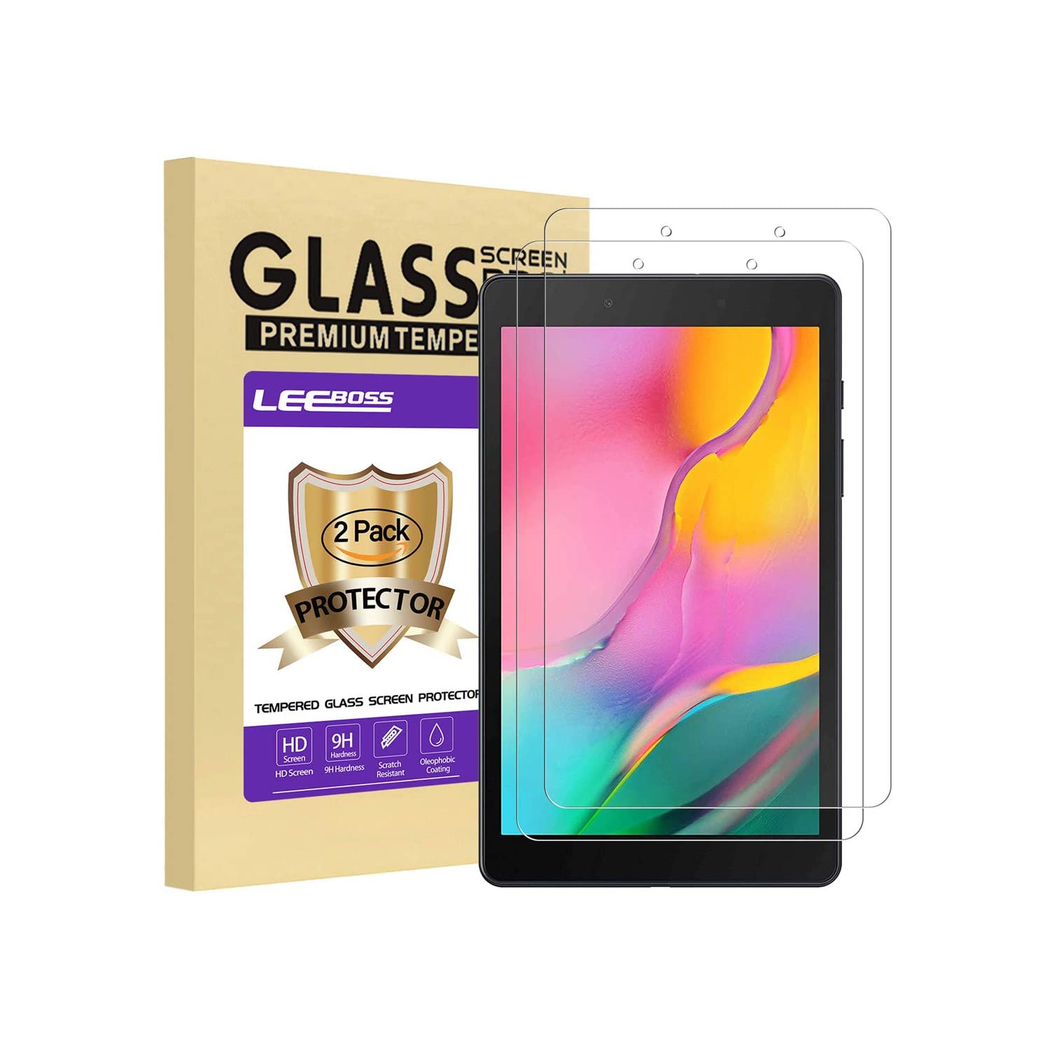 [Paquet de 2] Protecteur d’écran pour Galaxy Tab A de 8.0 2019 po de Samsung verre trempé ultra-transparent de qualité supérieure