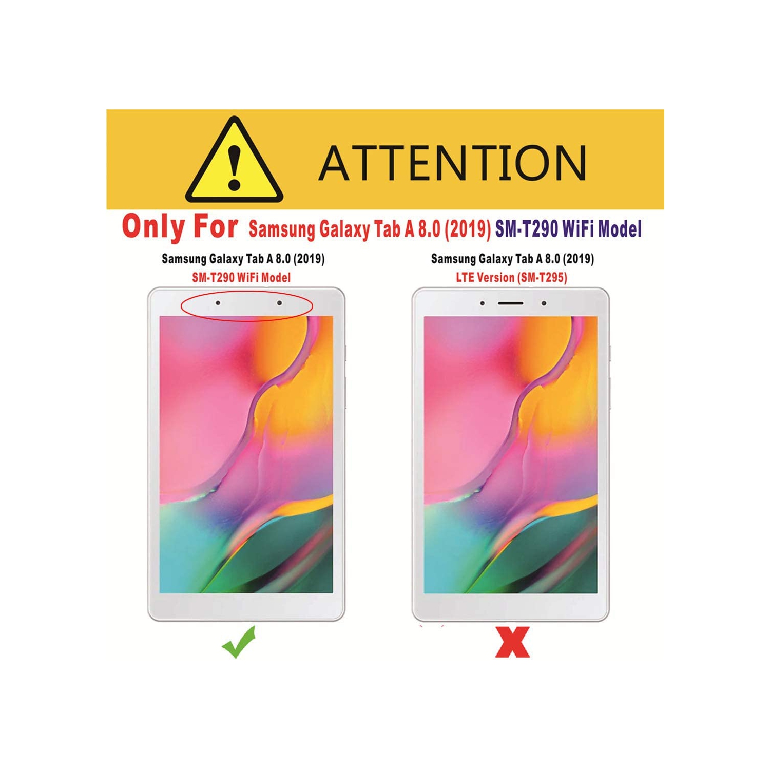 [Paquet de 2] Protecteur d’écran pour Galaxy Tab A de 8.0 2019 po de Samsung verre trempé ultra-transparent de qualité supérieure