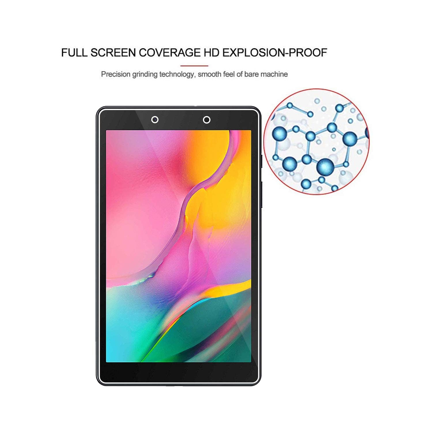 [Paquet de 2] Protecteur d’écran pour Galaxy Tab A de 8.0 2019 po de Samsung verre trempé ultra-transparent de qualité supérieure