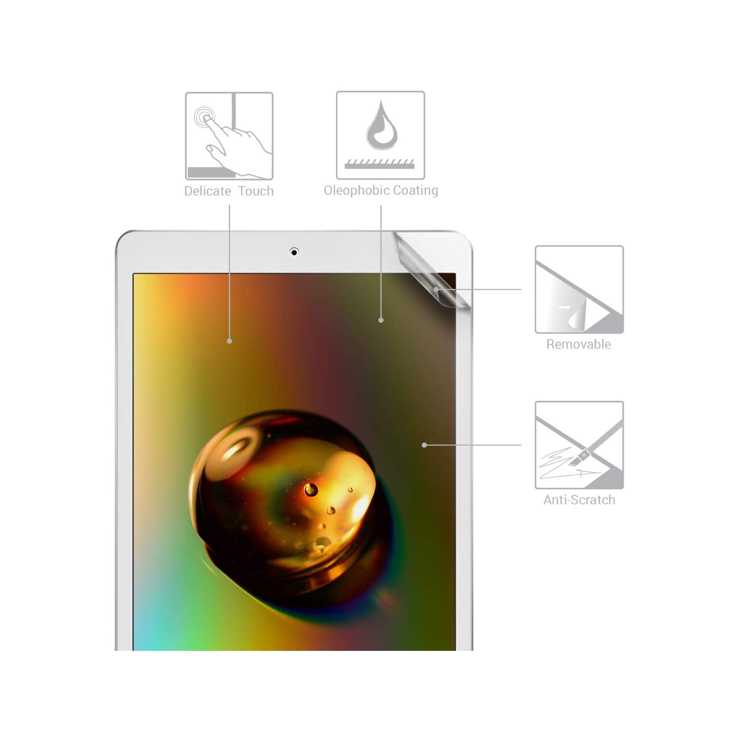 2 protecteurs d’écran compatibles avec l’iPad 10.2 d’Apple - pellicule de protection d’écran