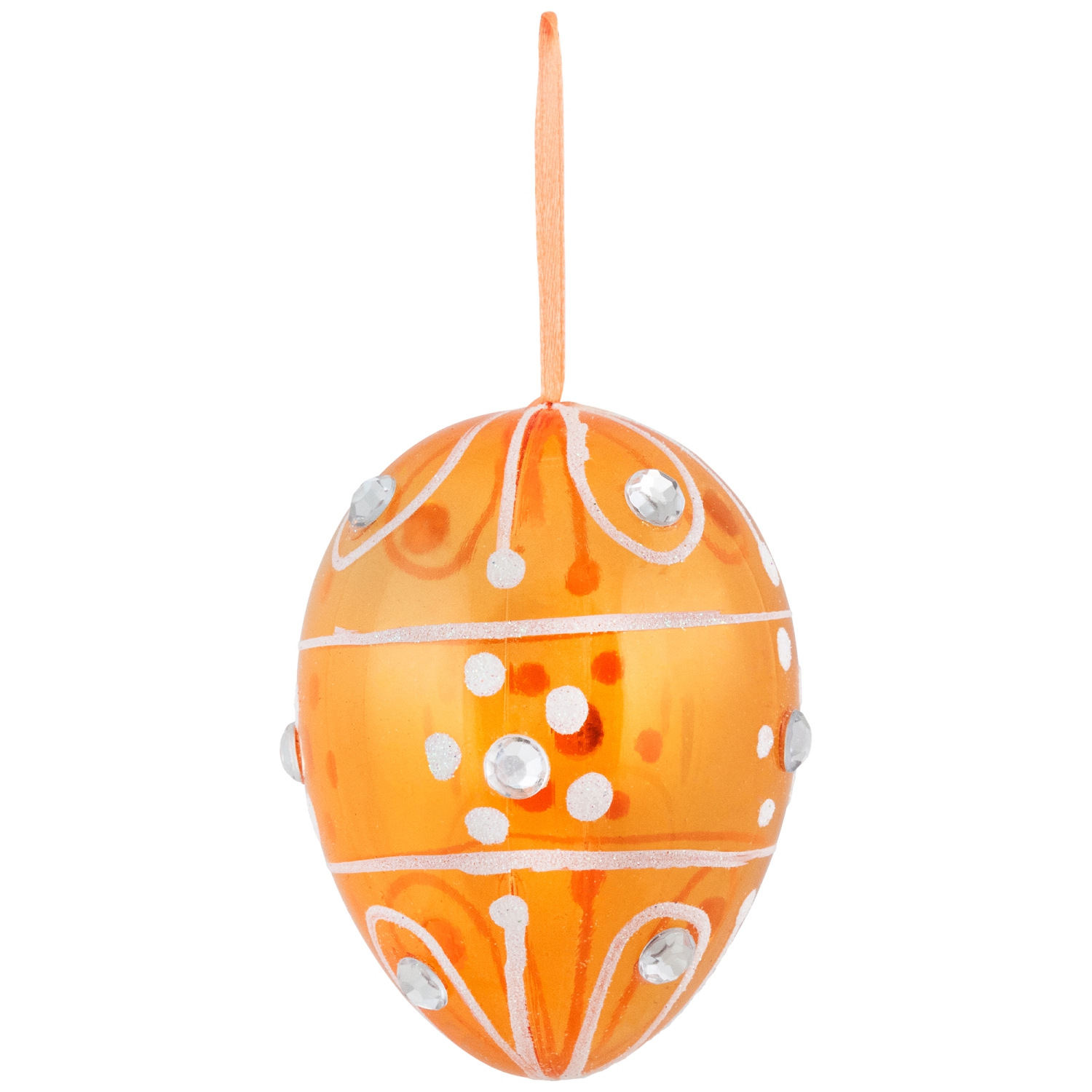 Ensemble de 6 oeufs de Pâques en forme d’oeuf transparents scintillants jaune et orange – 3.25 po