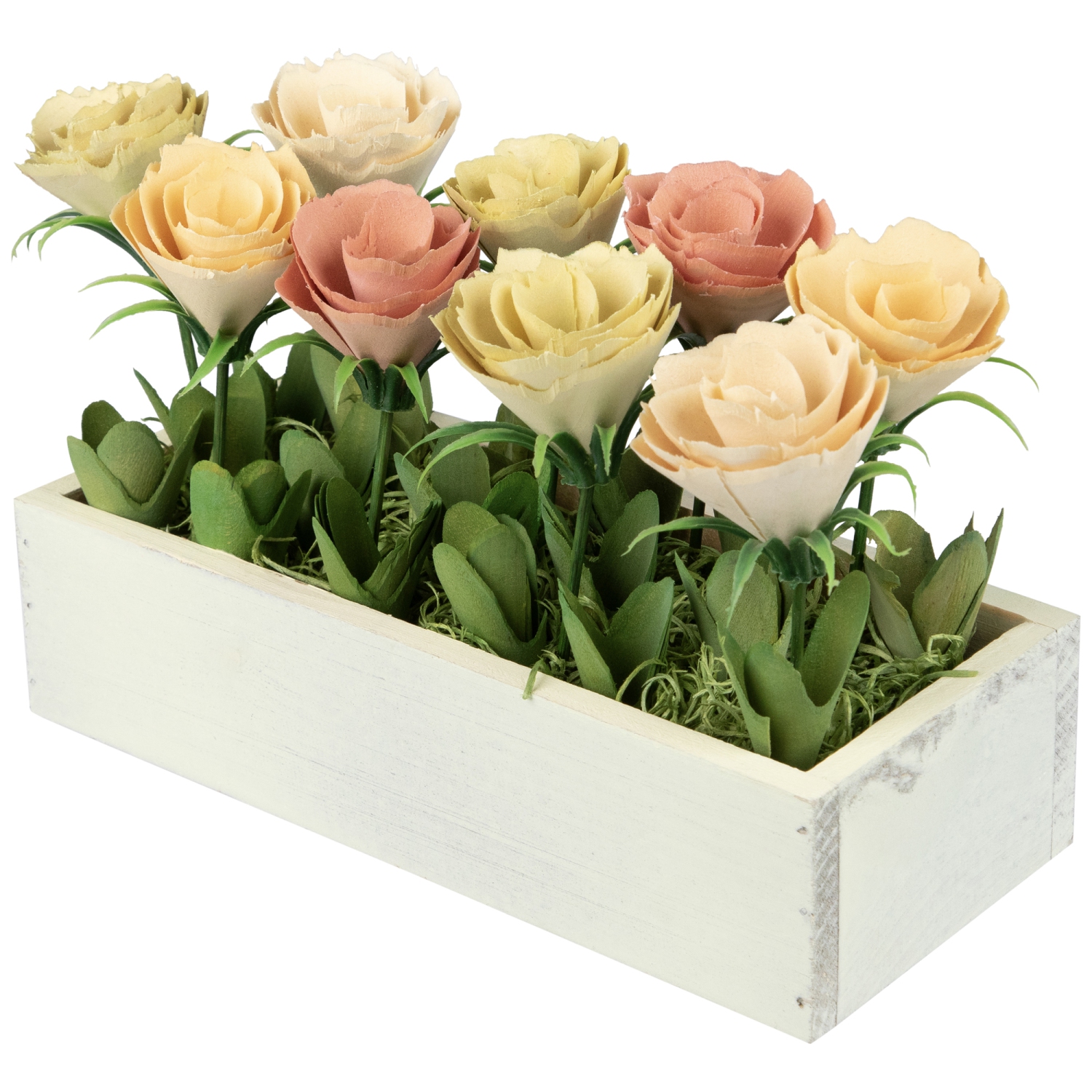 Fleurs artificielles en pots jaune et blanc de 9.5 po