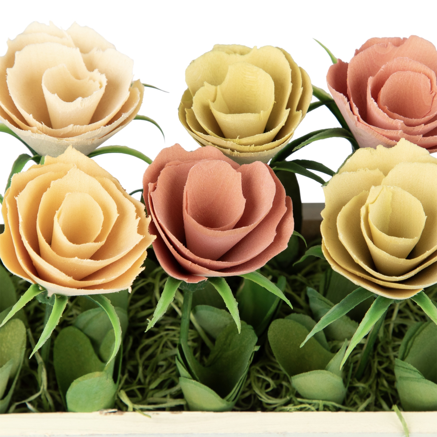 Fleurs artificielles en pots jaune et blanc de 9.5 po