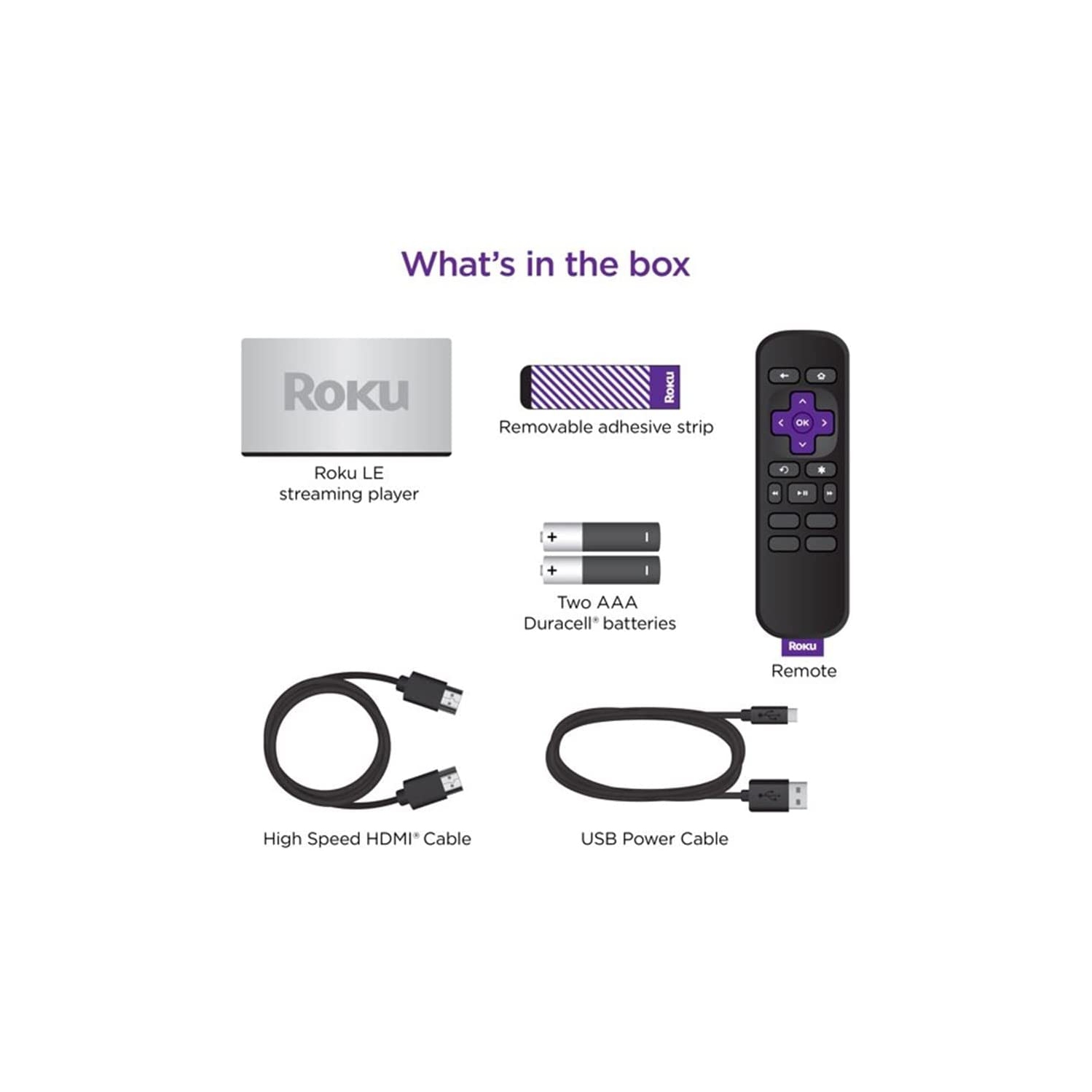 Roku LE HD Streaming Media Player with High Speed HDMI Cable and Simple store Remote