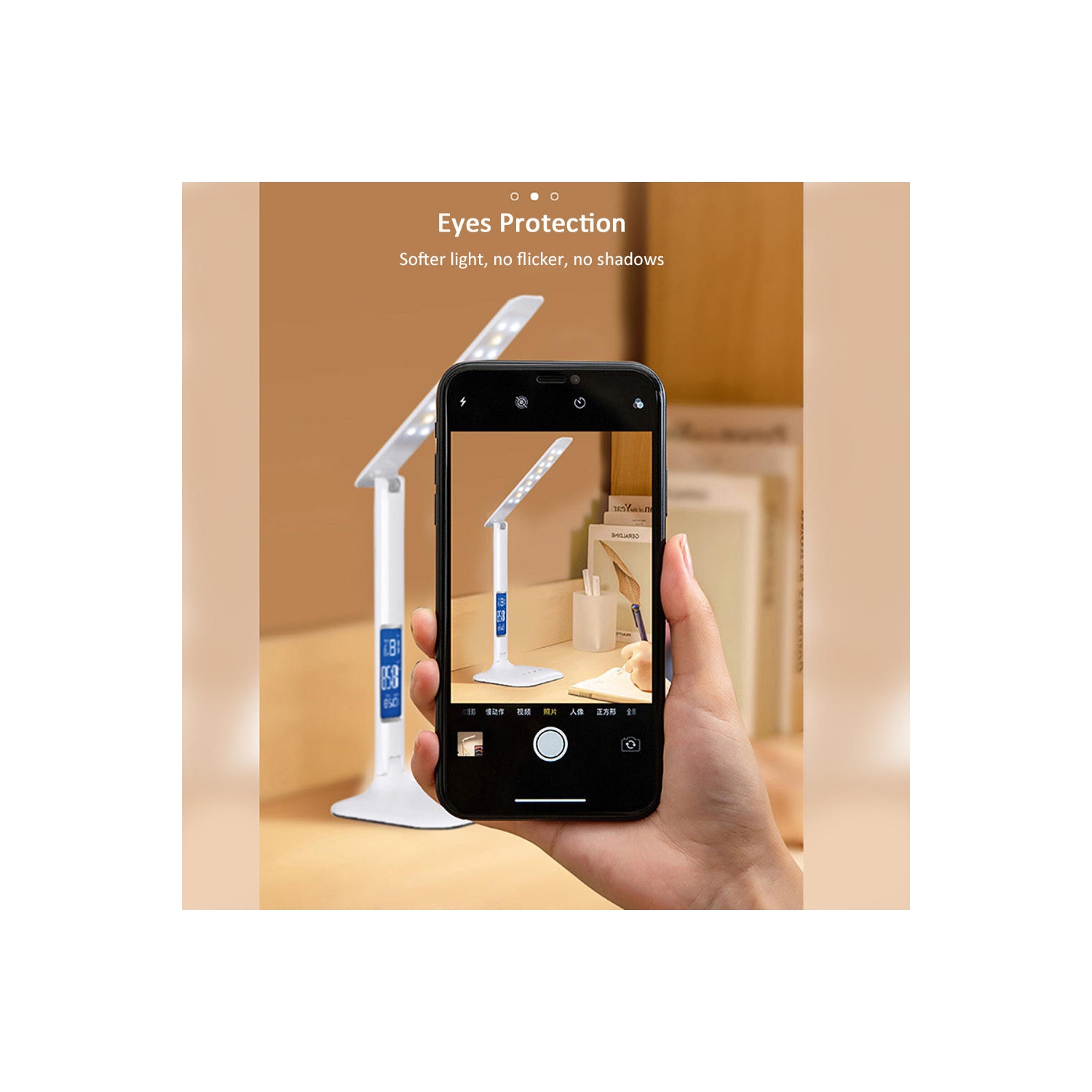 Portable Eye Protection LED Bedside work, study, reading ，Home Living Desk Lamp with Wireless Charger（Without Battery）