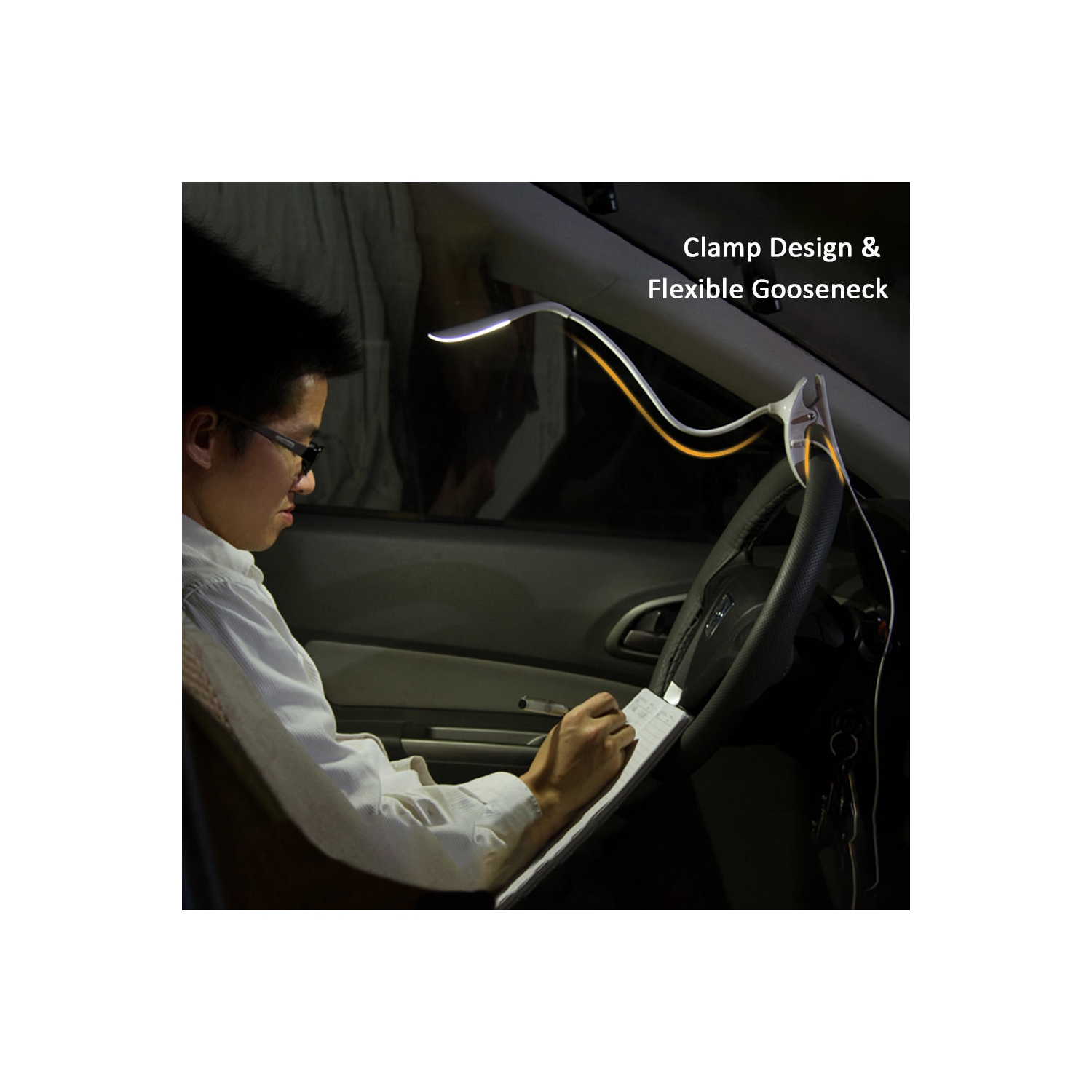 Lampe de table à pince flexible moderne à piles LED pour travailler, étudier, utiliser dans le salon - PrimeCables®