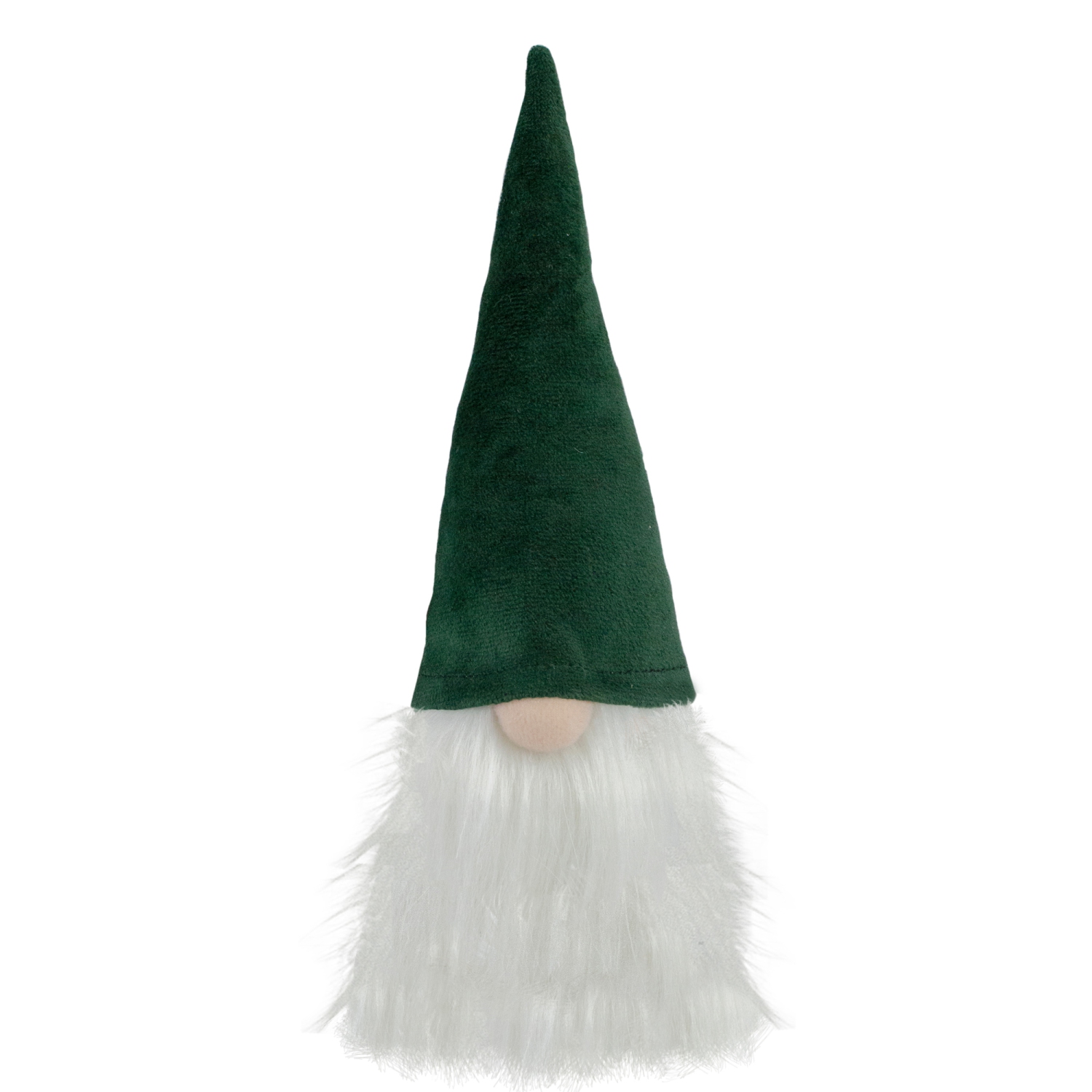 8-Inch Dark Green and White Gnome Head Christmas Decoration