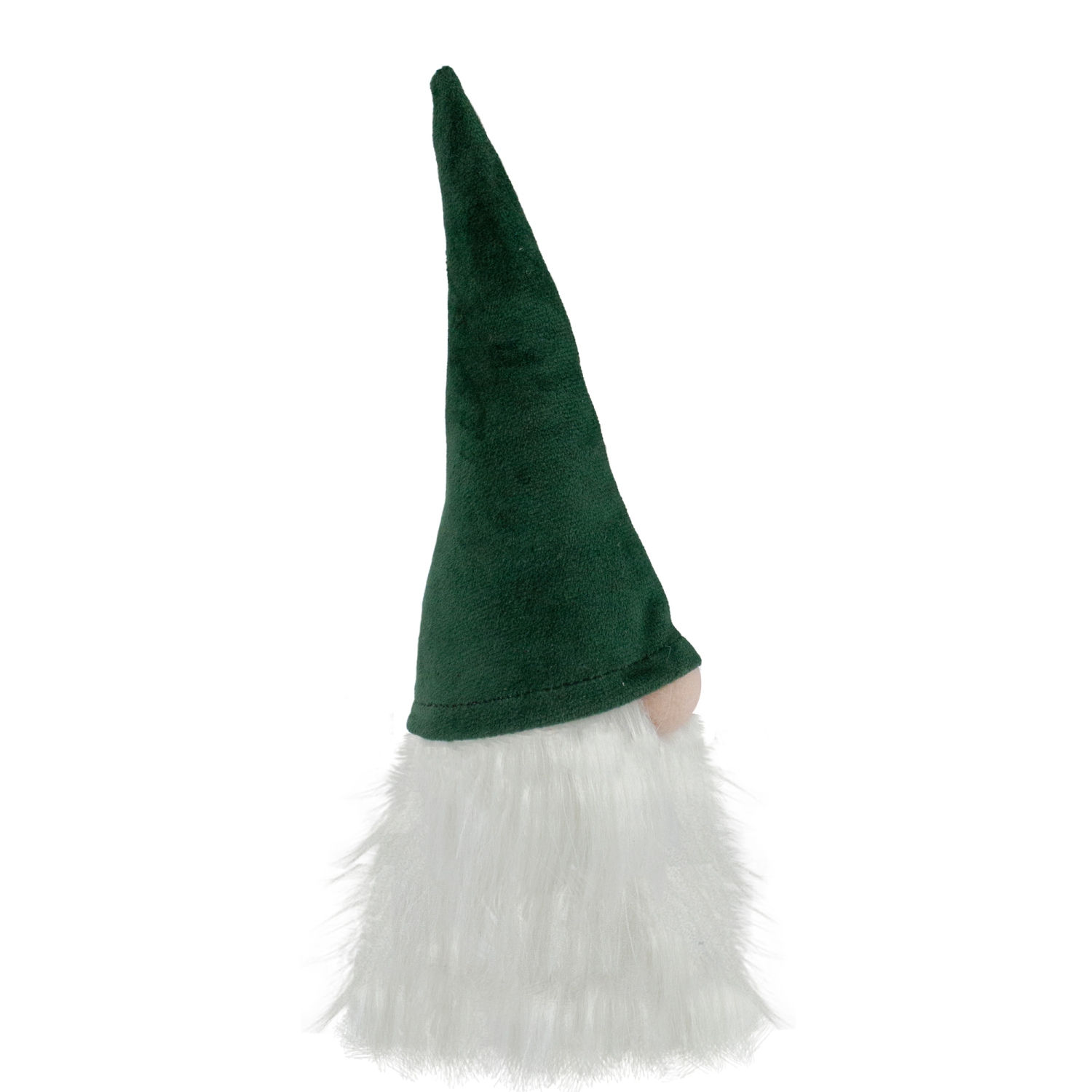 8-Inch Dark Green and White Gnome Head Christmas Decoration