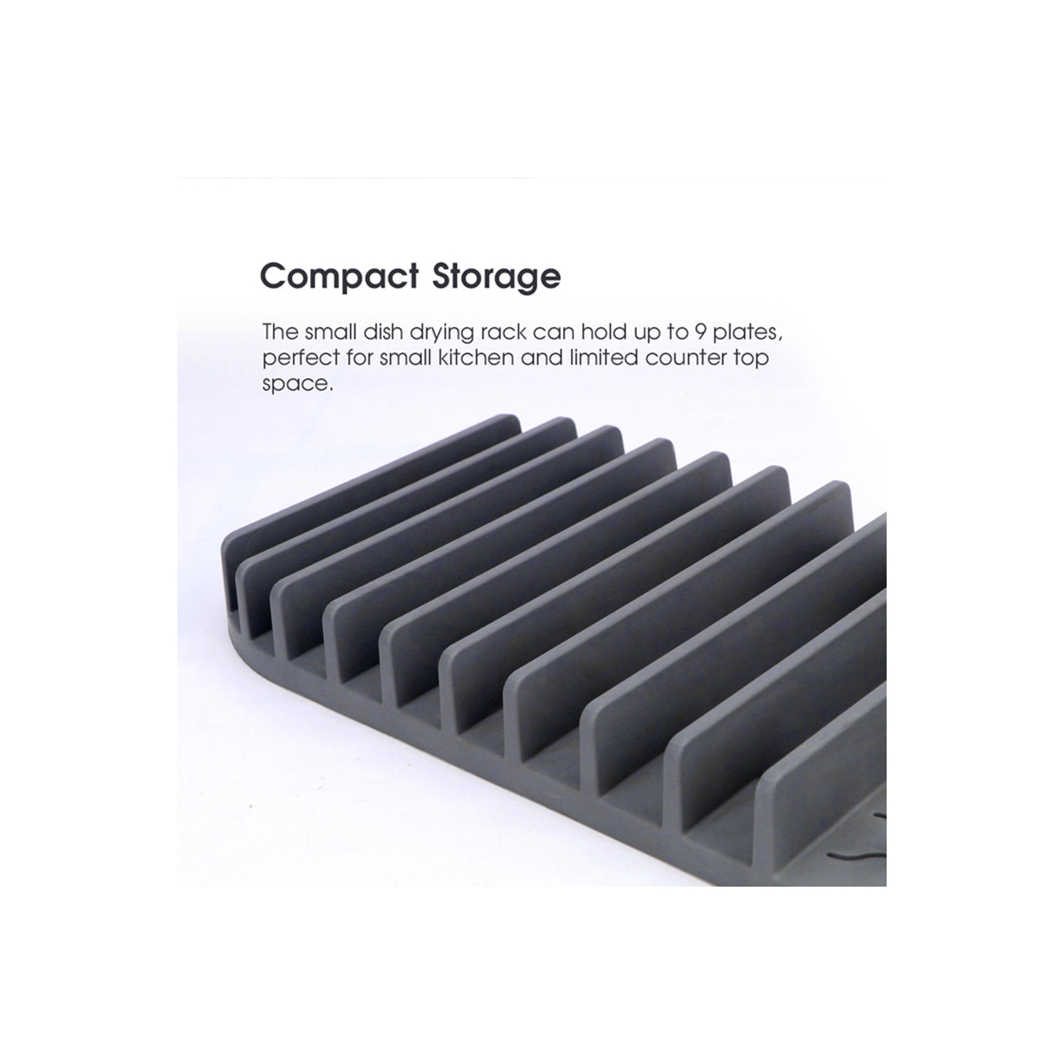 Tapis de séchage de vaisselle en microfibre de cuisine, tampon de vidange de vaisselle de comptoir pliable avec support amovible