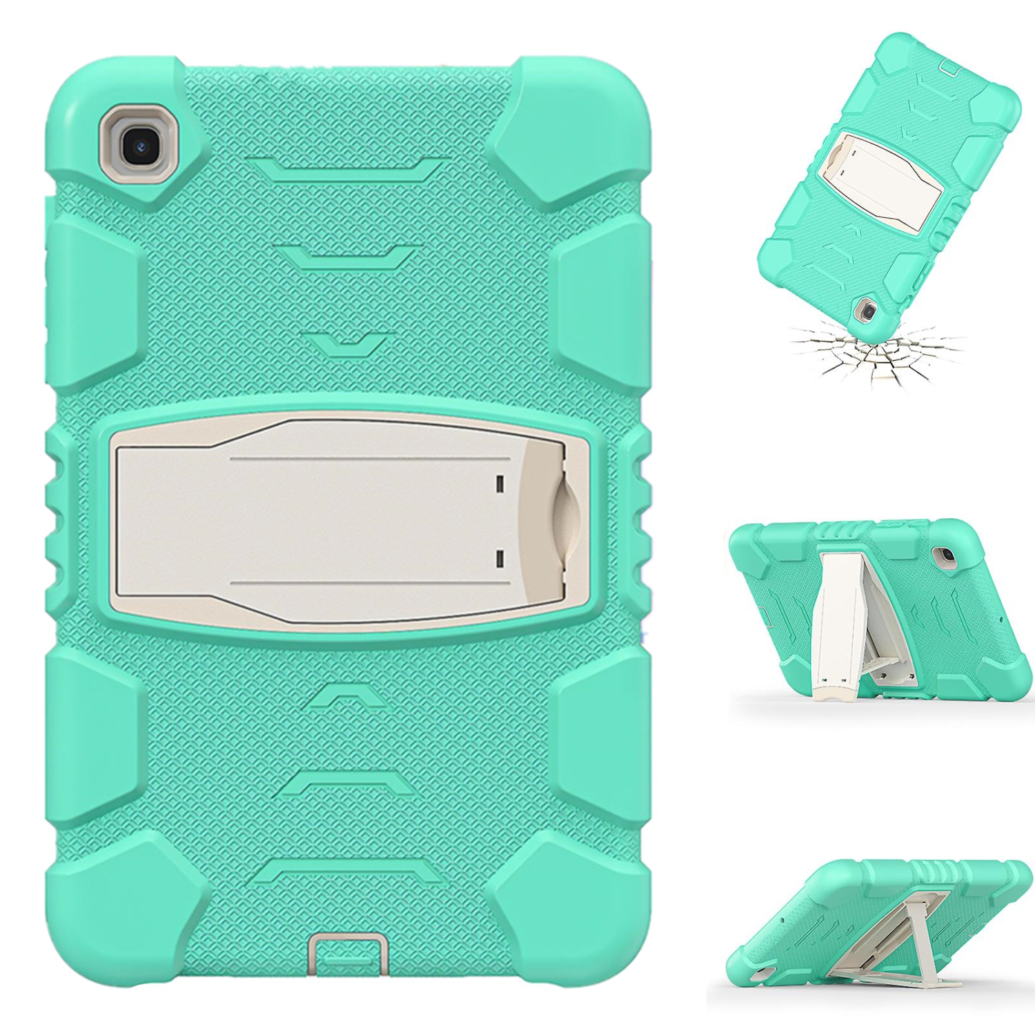 Shockproof Heavy Duty Rugged Defender Case Kickstand Cover for Samsung Tablet Tab A8 10.5" 2021, X200 / X206, Mint