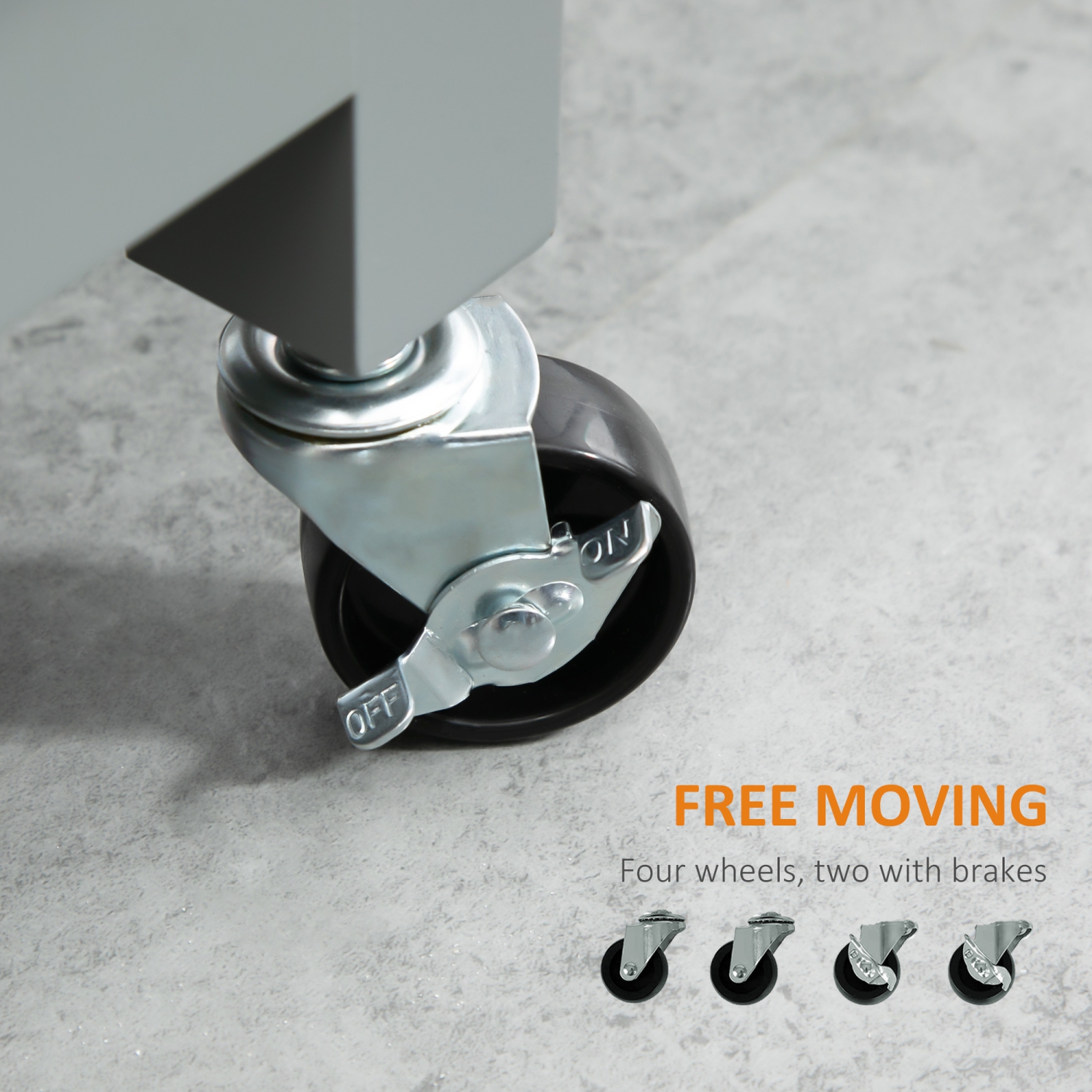 HOMCOM Kitchen Island, Compact Kitchen Cart on Wheels with Open Shelf & Storage Drawer for Dining Room, Kitchen, Grey