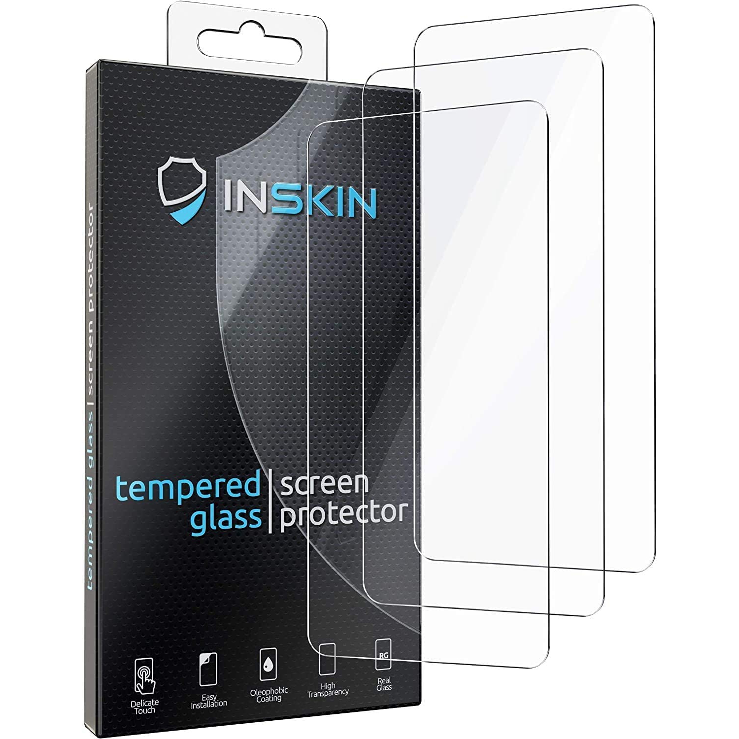 Inskin Case-Friendly Tempered Glass Screen Protector, fits Motorola Moto G Pure 6.5 inch [2021]. 3-Pack.