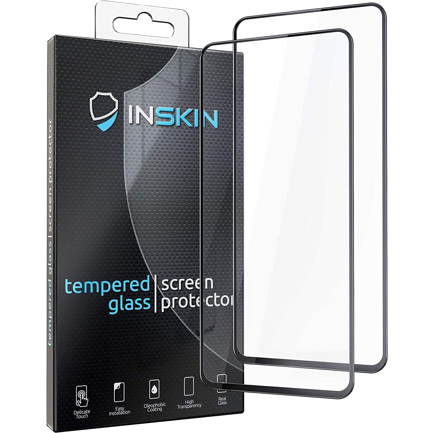 Inskin 2.5D Full Coverage Full Glue Tempered Glass Screen Protector, fits Samsung Galaxy S20 FE 6.5 inch [2020]. 2-Pack.