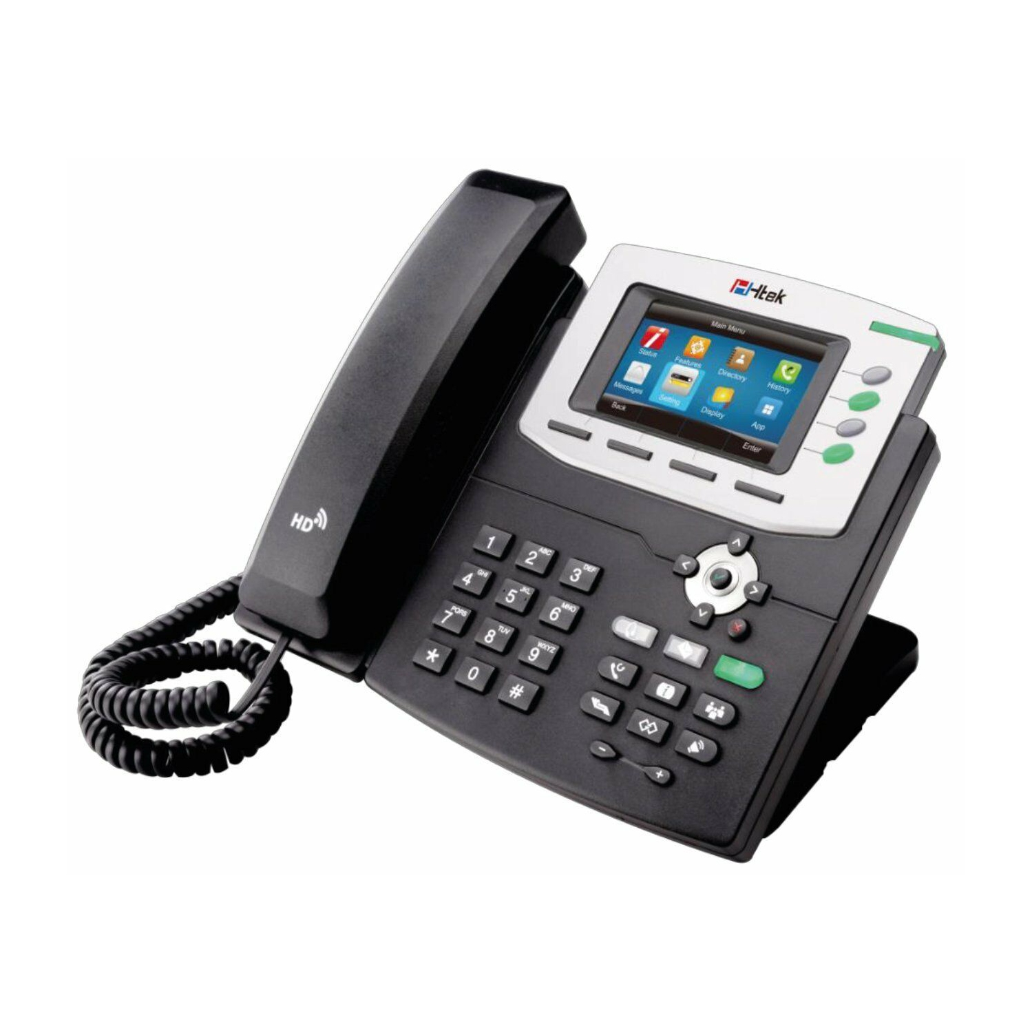 Htek UC860P Color HD VoIP IP PoE Phone w/ Power Supply BRAND NEW 4-Lines 