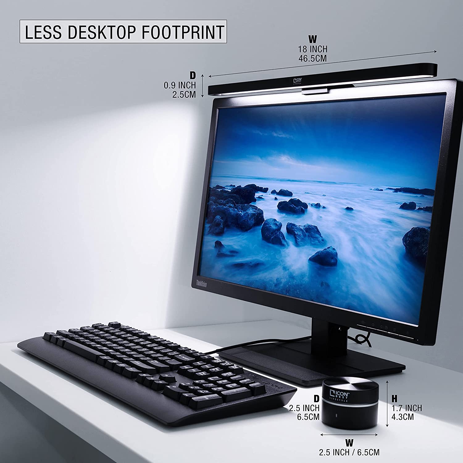 ICON BEST Adjustable Computer Monitor Lamp, Screen Lamp, Monitor Light Bar with Remote Control