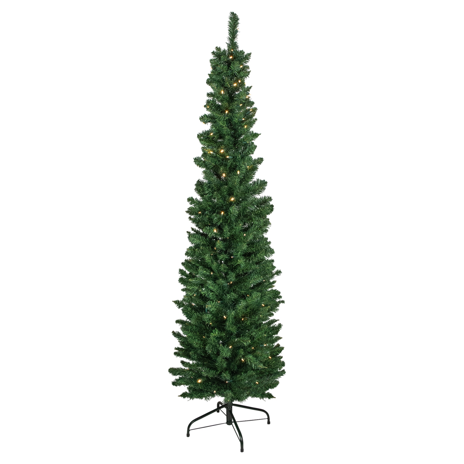 6' Pre-Lit LED Northern Balsam Fir Pencil Artificial Christmas Tree, Warm Clear Lights