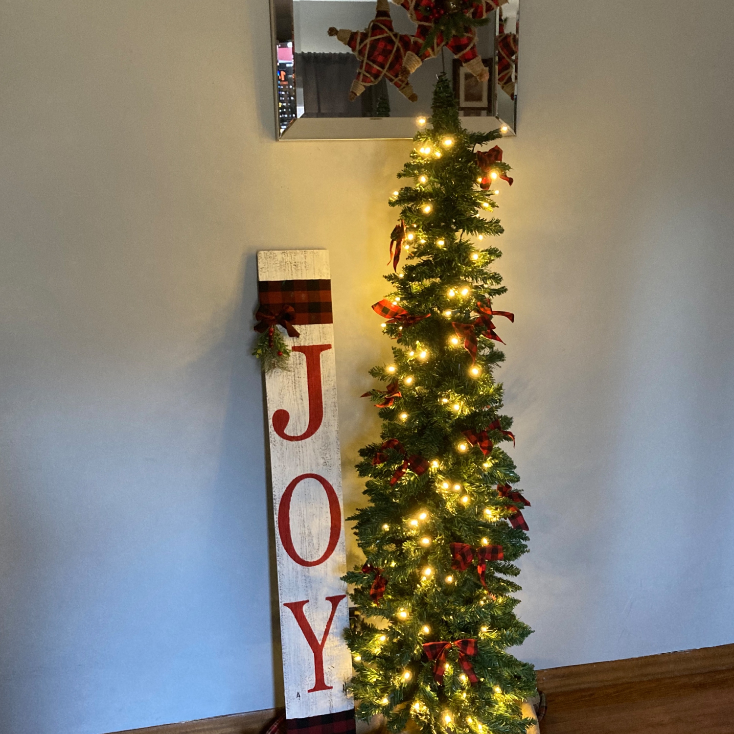 6' Pre-Lit LED Northern Balsam Fir Pencil Artificial Christmas Tree, Warm Clear Lights