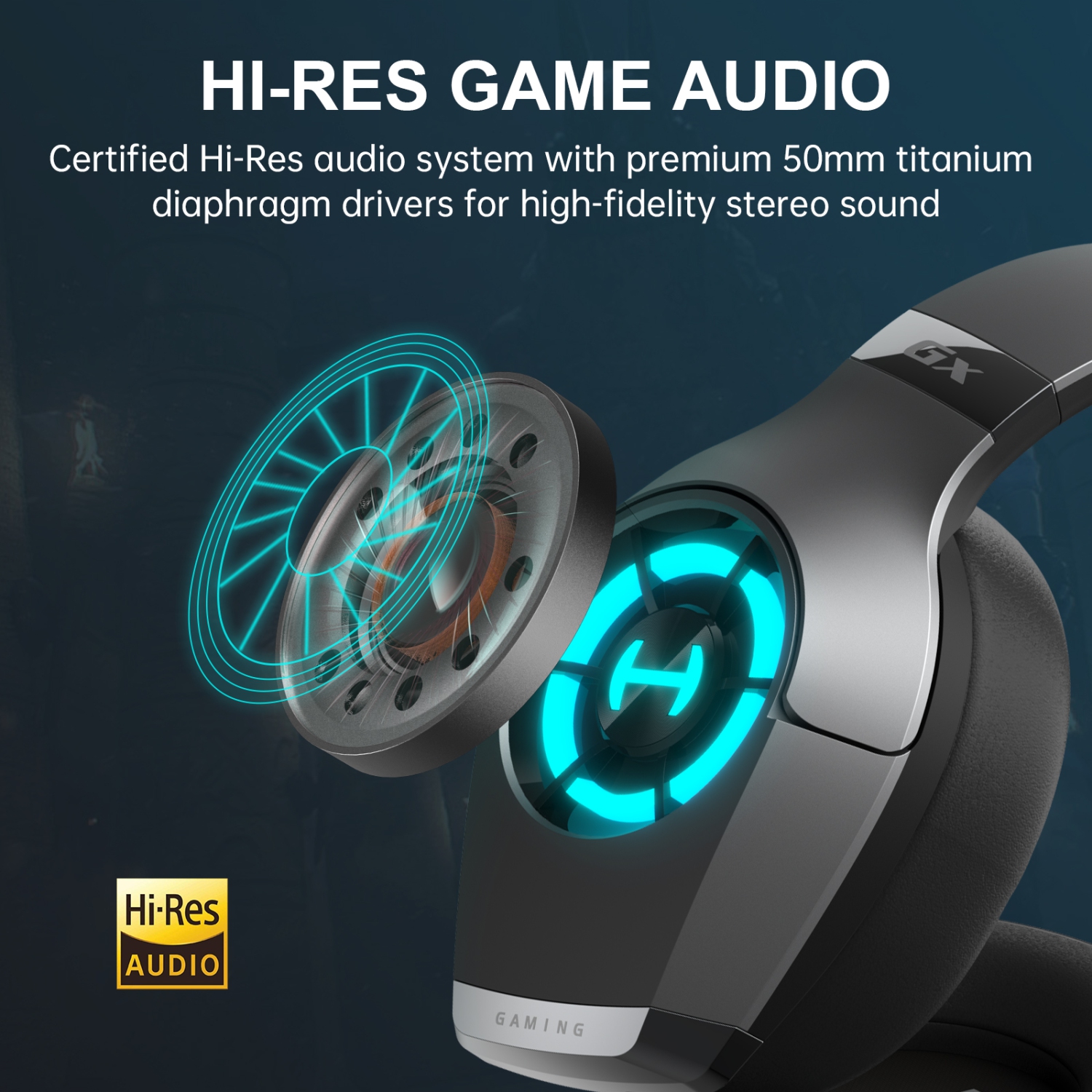 HECATE GX Hi-Res Gaming Wired Gaming Headsets with Microphone RGB Lighting - ENC Noise Cancelling