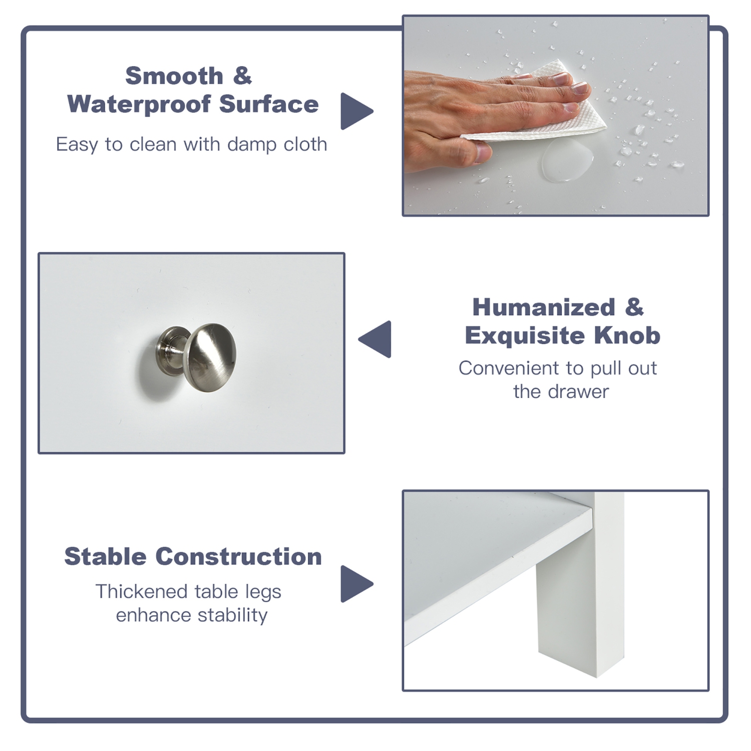 Costway Nightstand with Drawer Storage Shelf Wooden Bedside Sofa Side Table