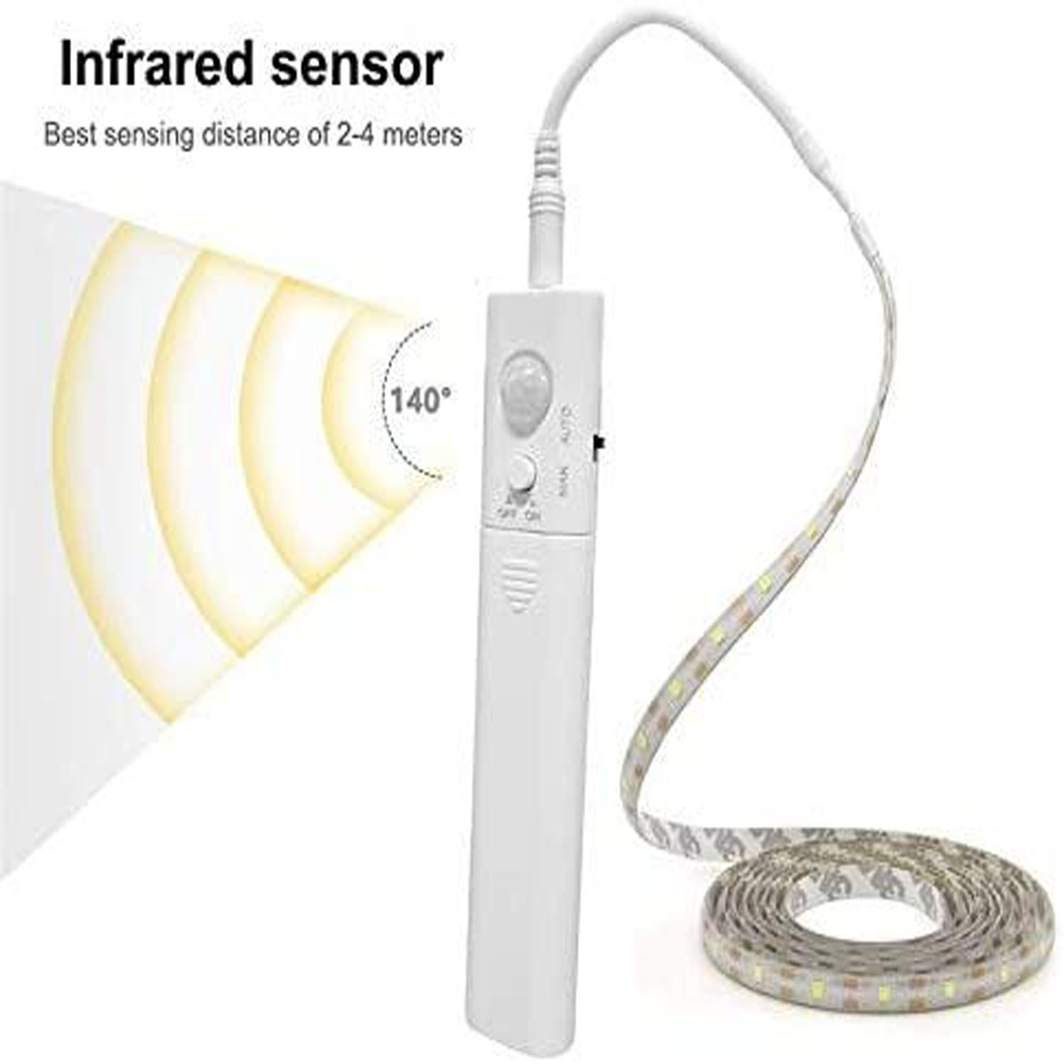 Lampe de nuit à DEL USB pour armoire à détecteur de mouvement sans fil