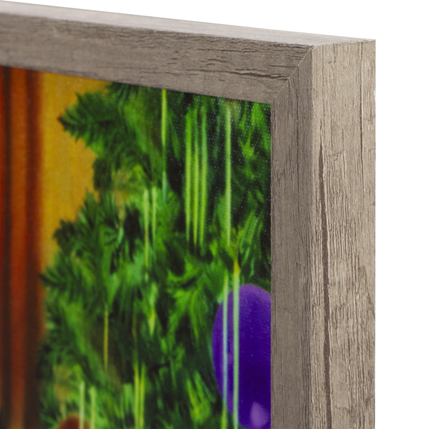 19" Lighted Norman Rockwell 'Santa Trimming Tree' Christmas Wall Art