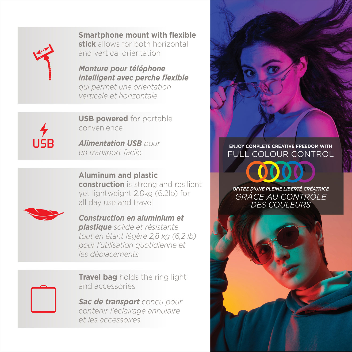 Mobifoto Mobilite Mark III 12" RGB LED Ring Light