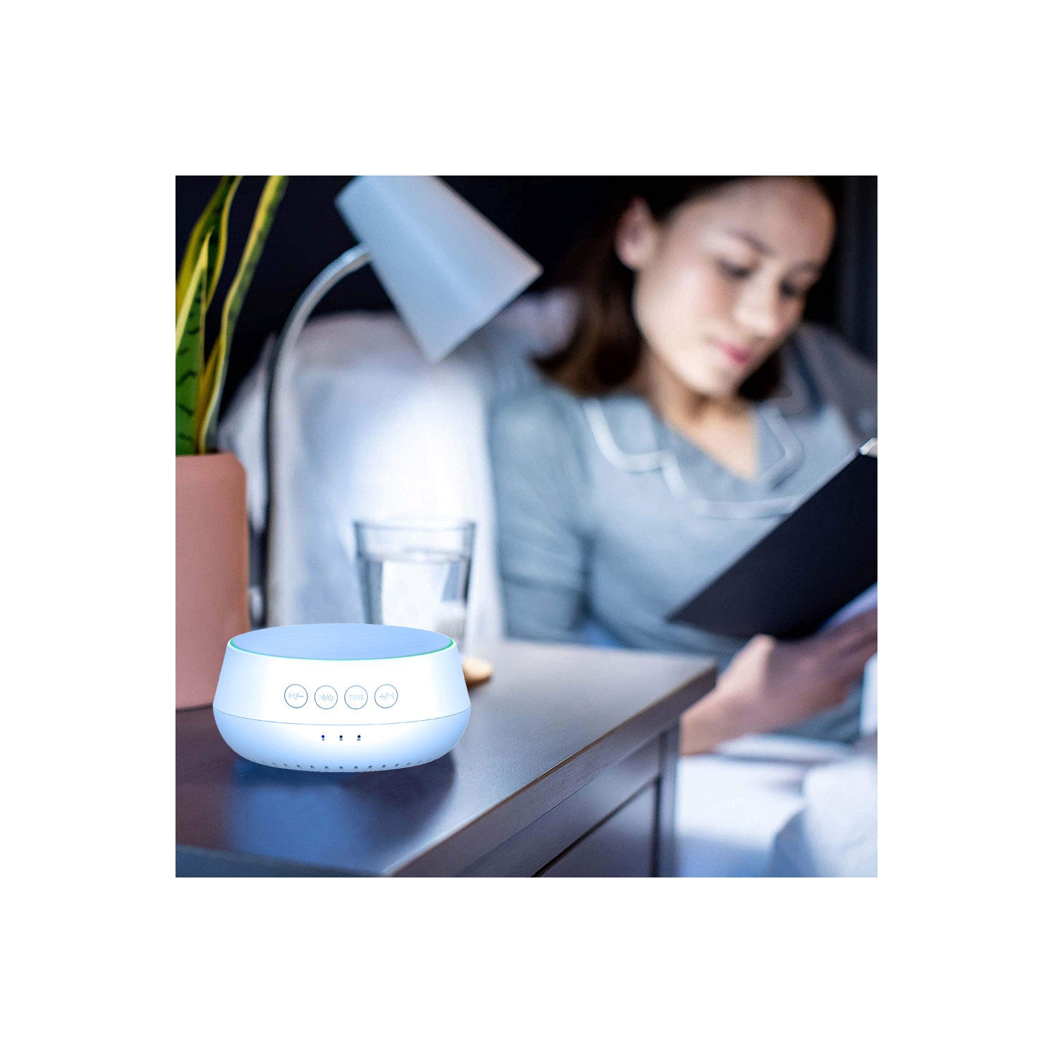 Sound Box Chargeur sans fil Instrument de sommeil avec 25 sons naturels apaisants, 3 minuterie et fonction de mémoire