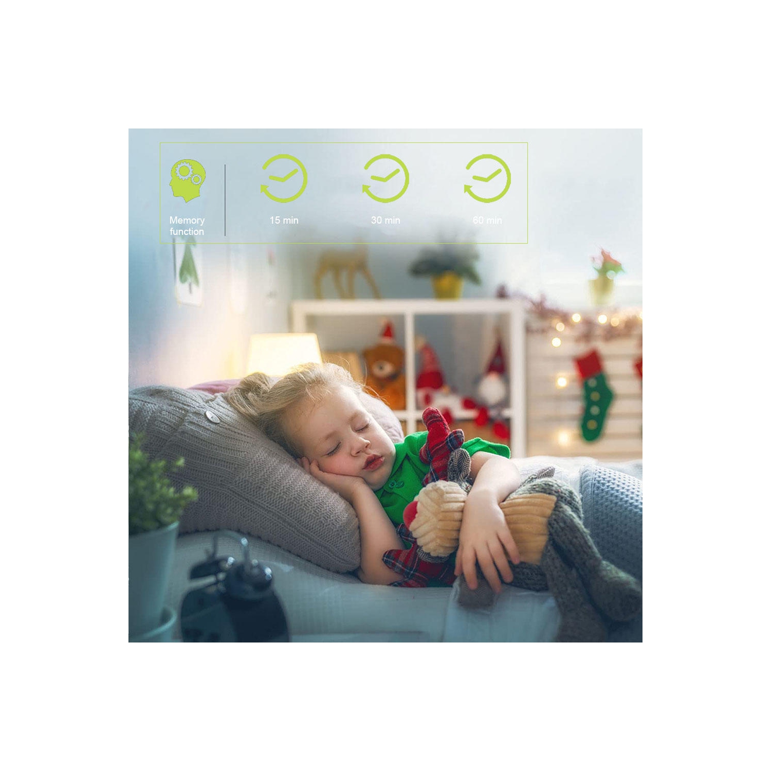 Sound Box Chargeur sans fil Instrument de sommeil avec 25 sons naturels apaisants, 3 minuterie et fonction de mémoire