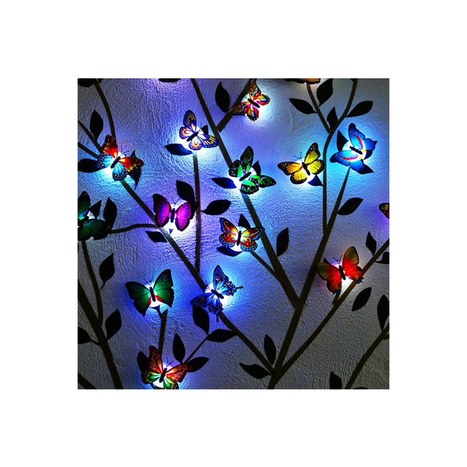 ISTAR LED Butterfly Decoration Night Light 3D Butterfly Sticker Wall Light for Garden,Backyard,Lawn,Party,Festive