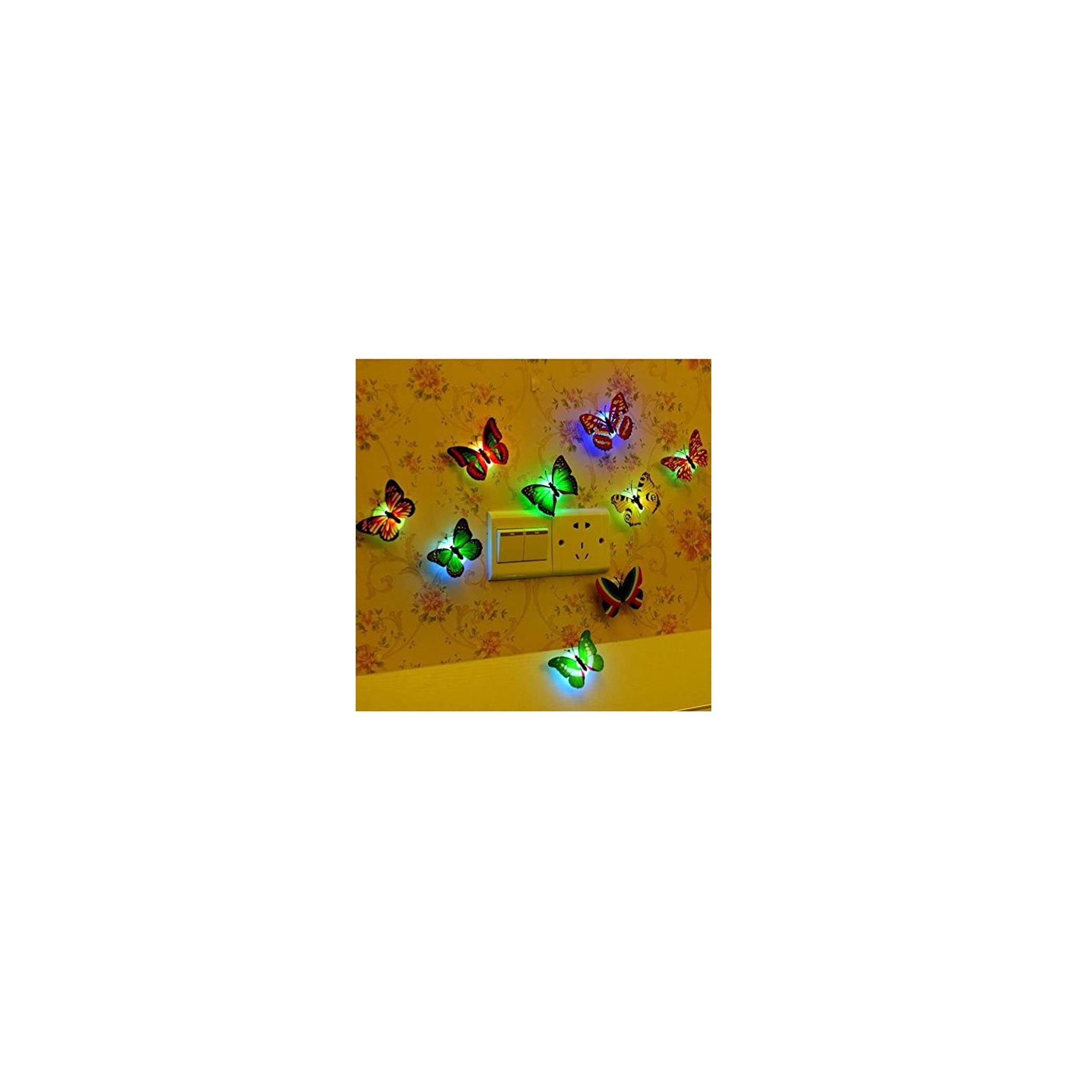 ISTAR LED Butterfly Decoration Night Light 3D Butterfly Sticker Wall Light for Garden,Backyard,Lawn,Party,Festive