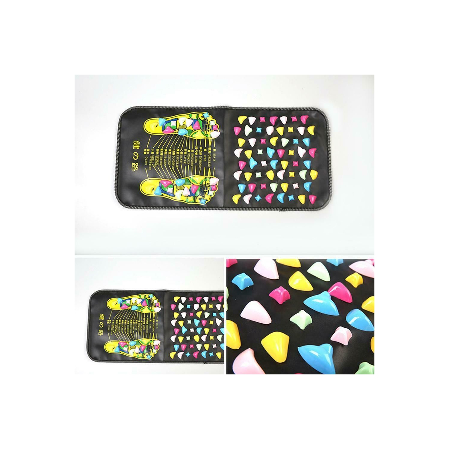 ISTAR Reflexology Foot Massager Mat Acupuncture Points Massage Stone Pad For Relieve Pain, Fatigue, Flatfoot Sore with Square Shape