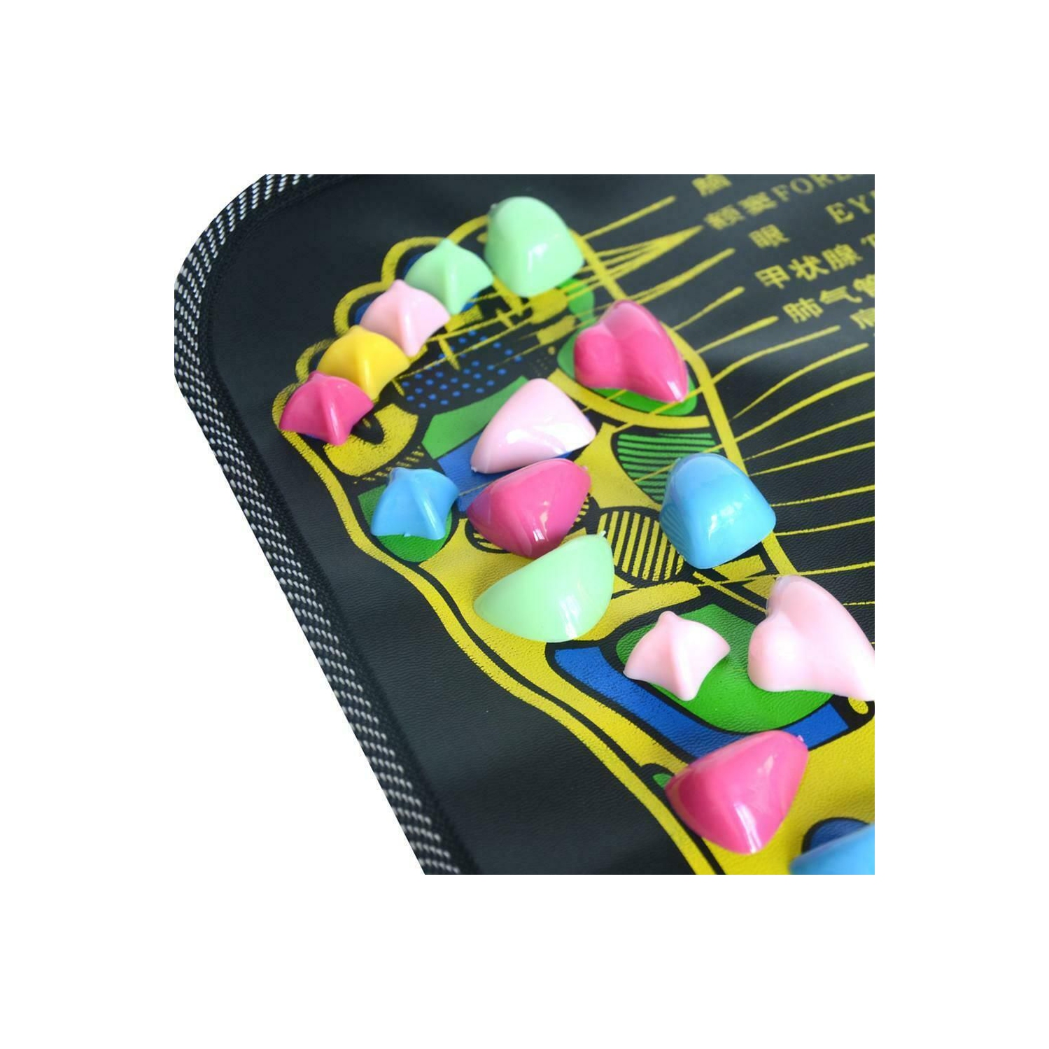 ISTAR Reflexology Foot Massager Mat Acupuncture Points Massage Stone Pad For Relieve Pain, Fatigue, Flatfoot Sore with Square Shape