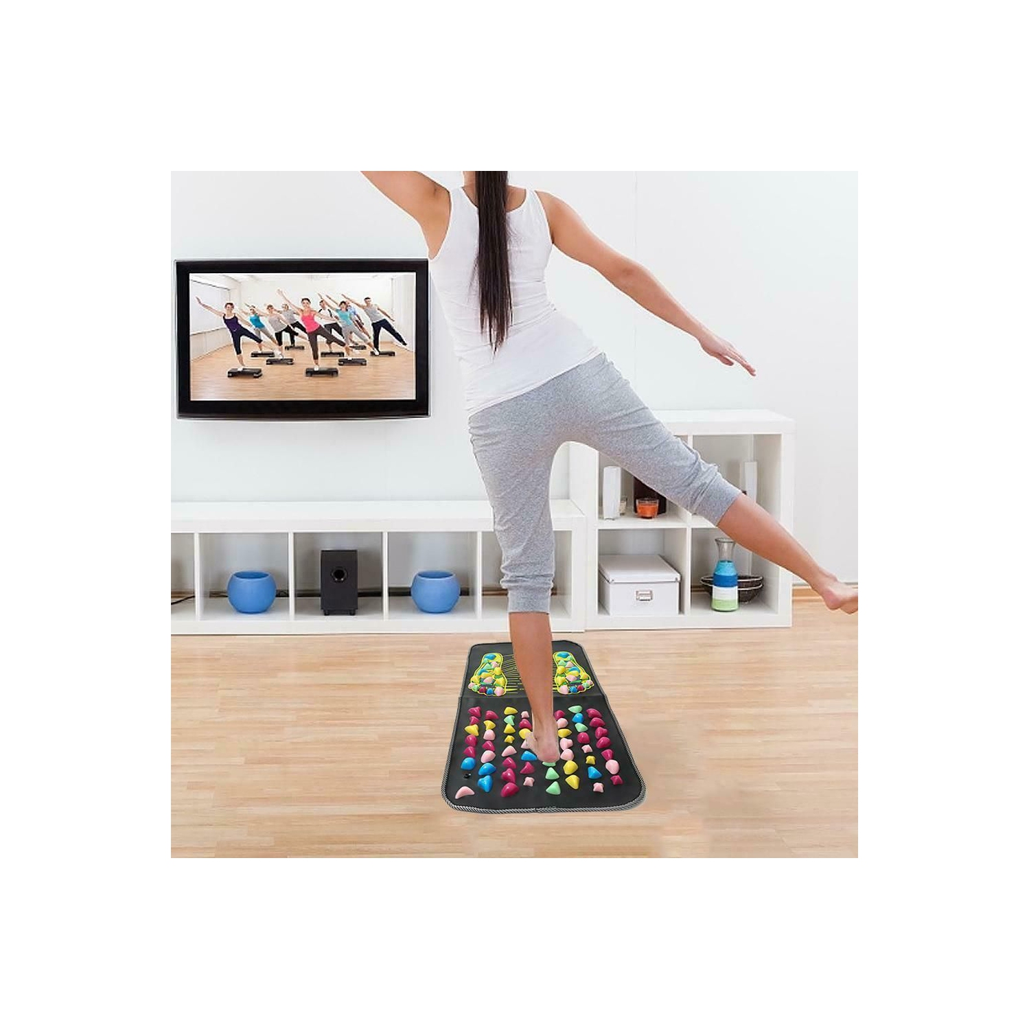 ISTAR Reflexology Foot Massager Mat Acupuncture Points Massage Stone Pad For Relieve Pain, Fatigue, Flatfoot Sore with Square Shape