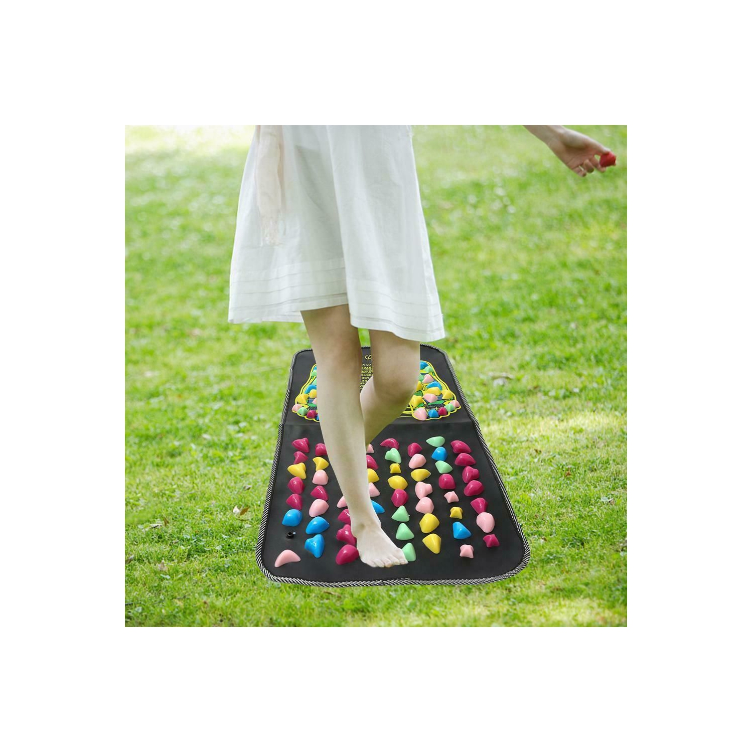 ISTAR Reflexology Foot Massager Mat Acupuncture Points Massage Stone Pad For Relieve Pain, Fatigue, Flatfoot Sore with Square Shape